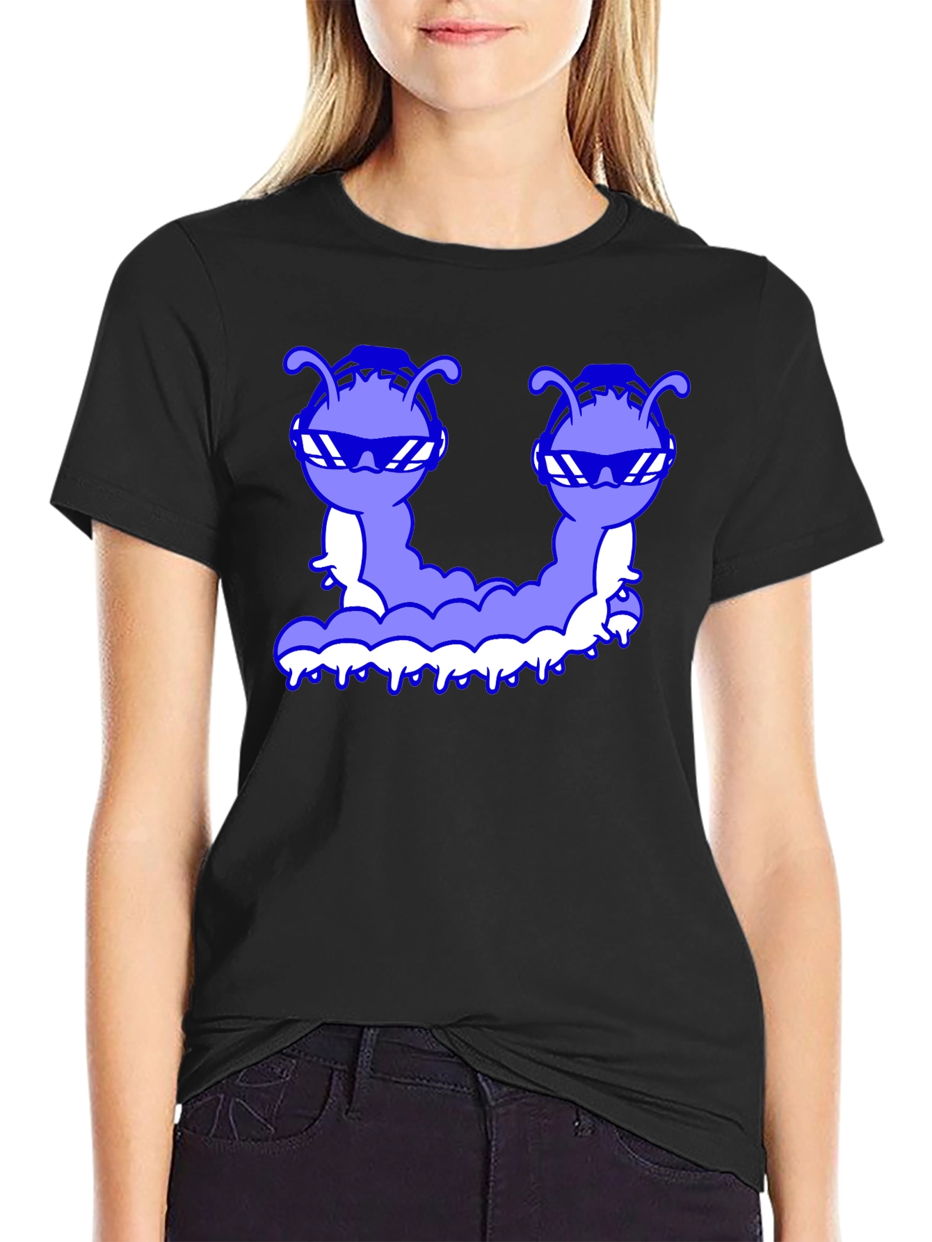 Cool Caterpillar Graphic Tee - Black
