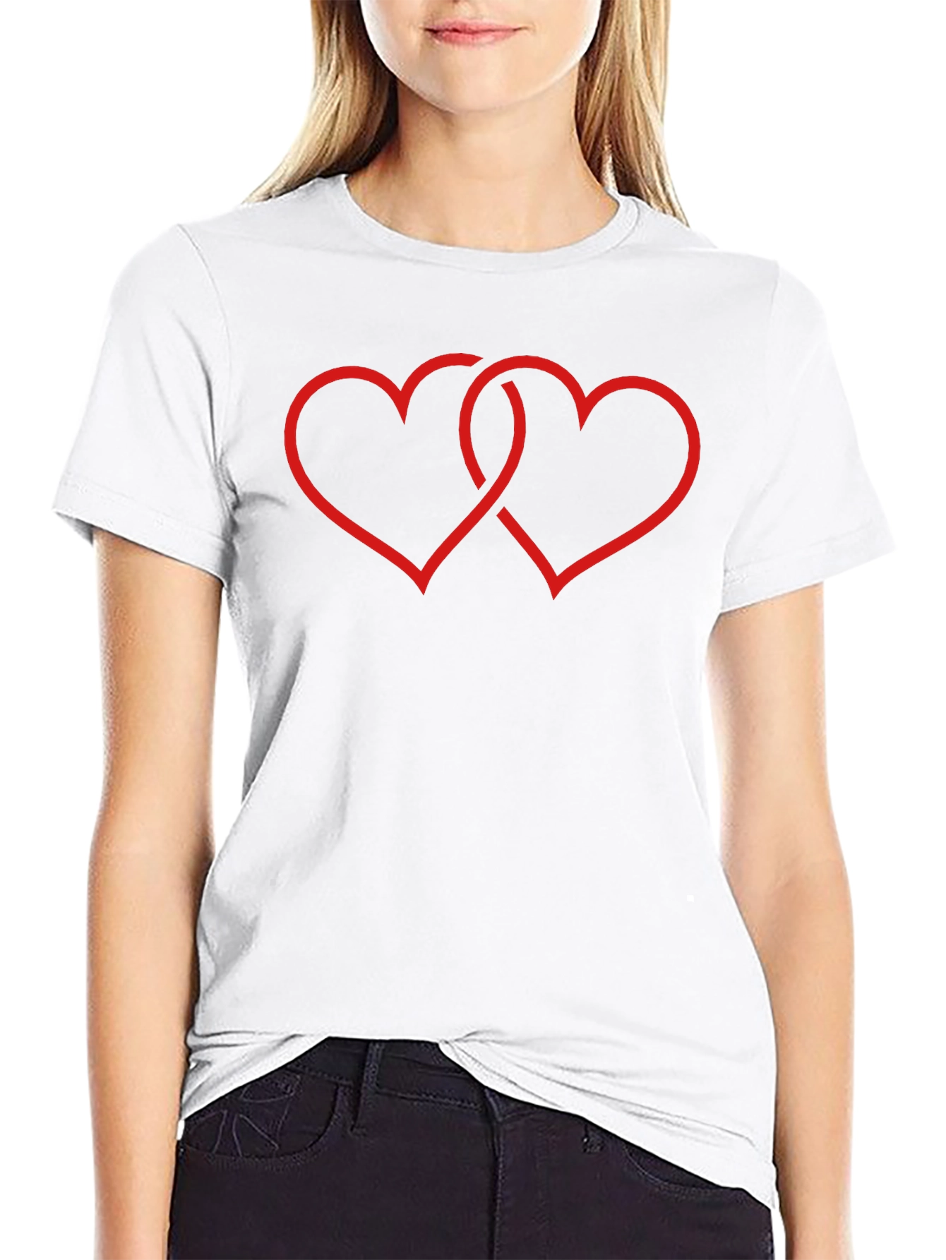 Intertwined Hearts Graphic Tee - Stylish Love Design