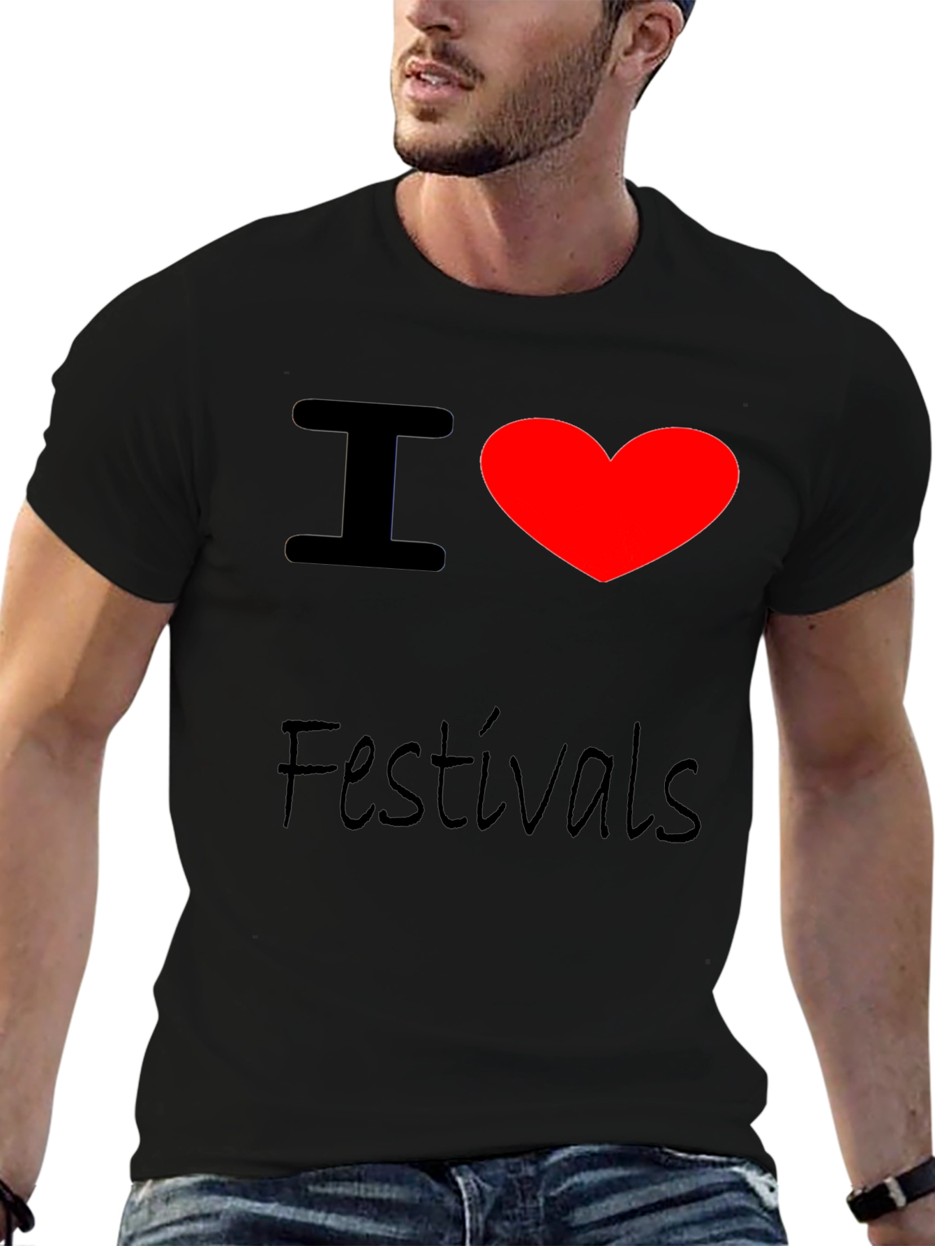 I Heart Festivals Black T-Shirt