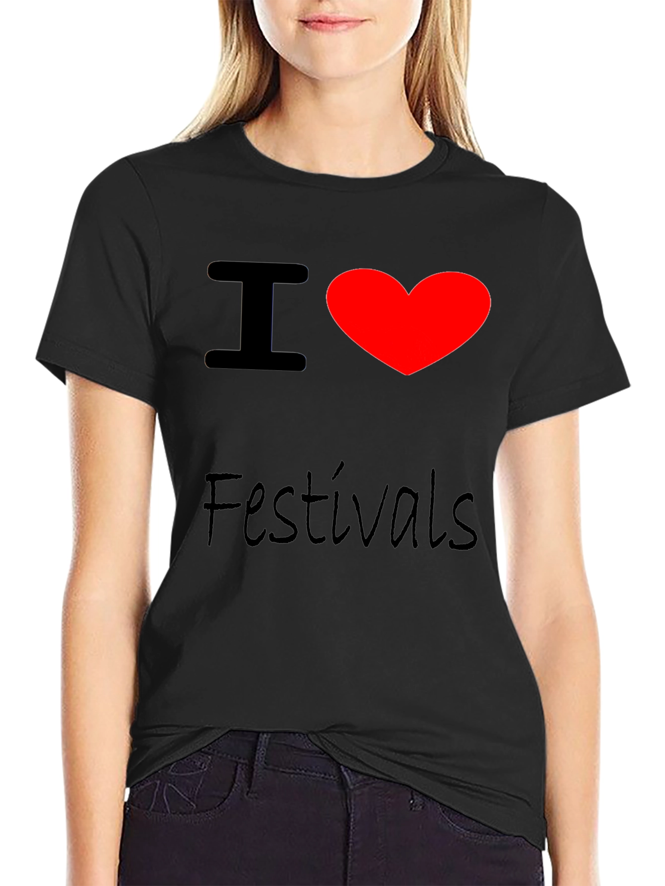 I Heart Festivals Black T-Shirt