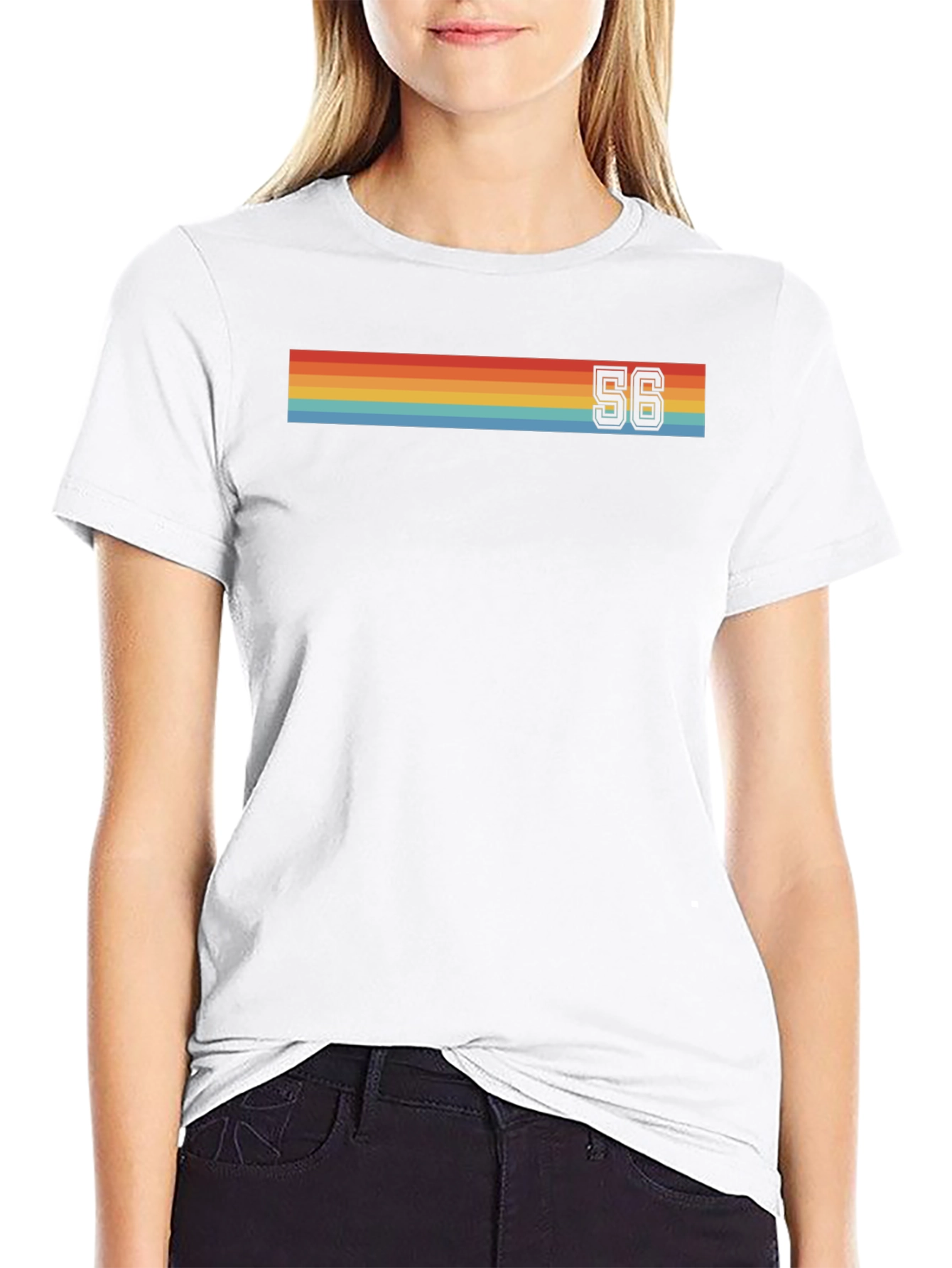 Retro Stripe Number 56 Graphic T-Shirt