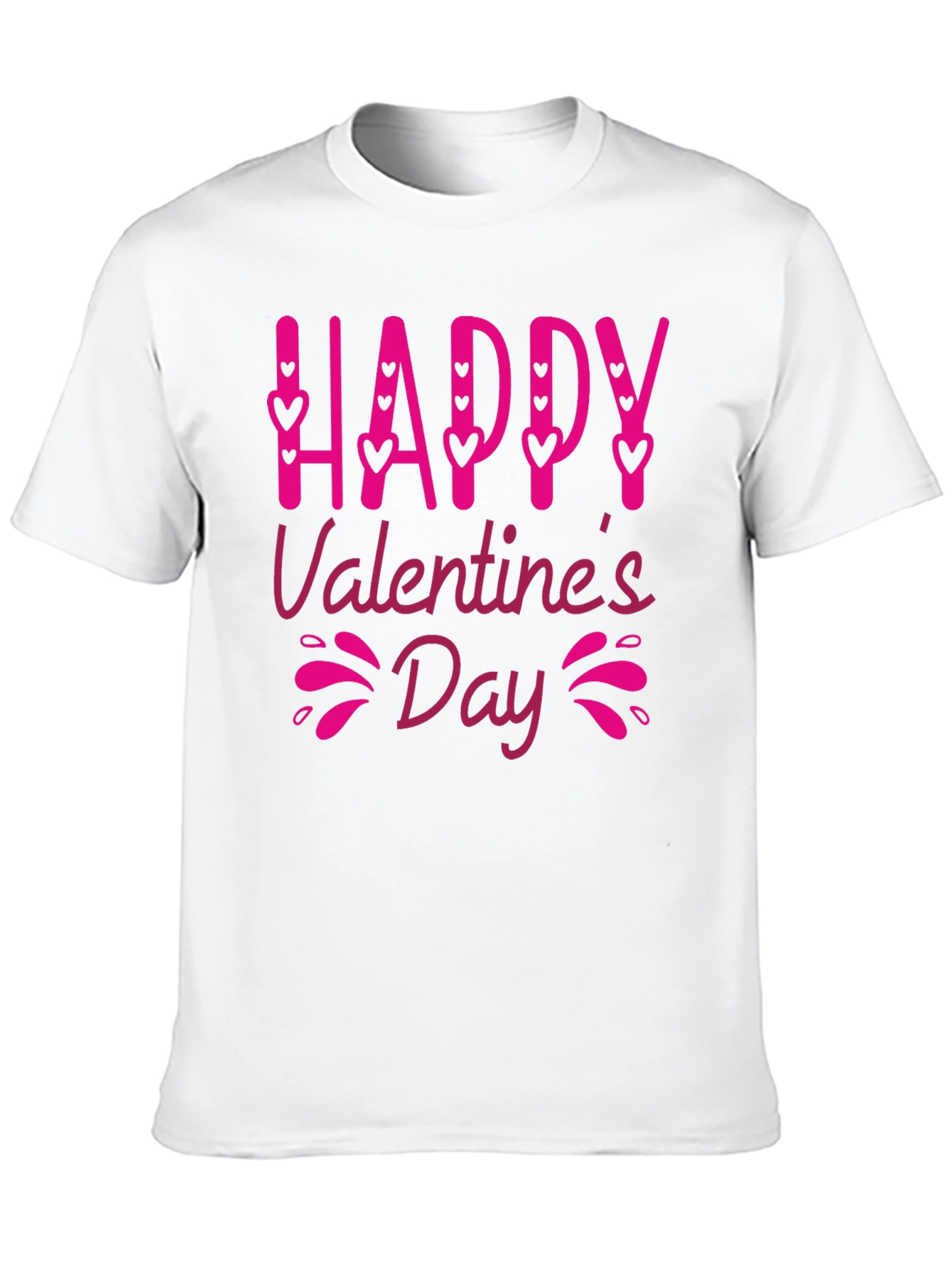 Happy Valentines Day Black Graphic Tee