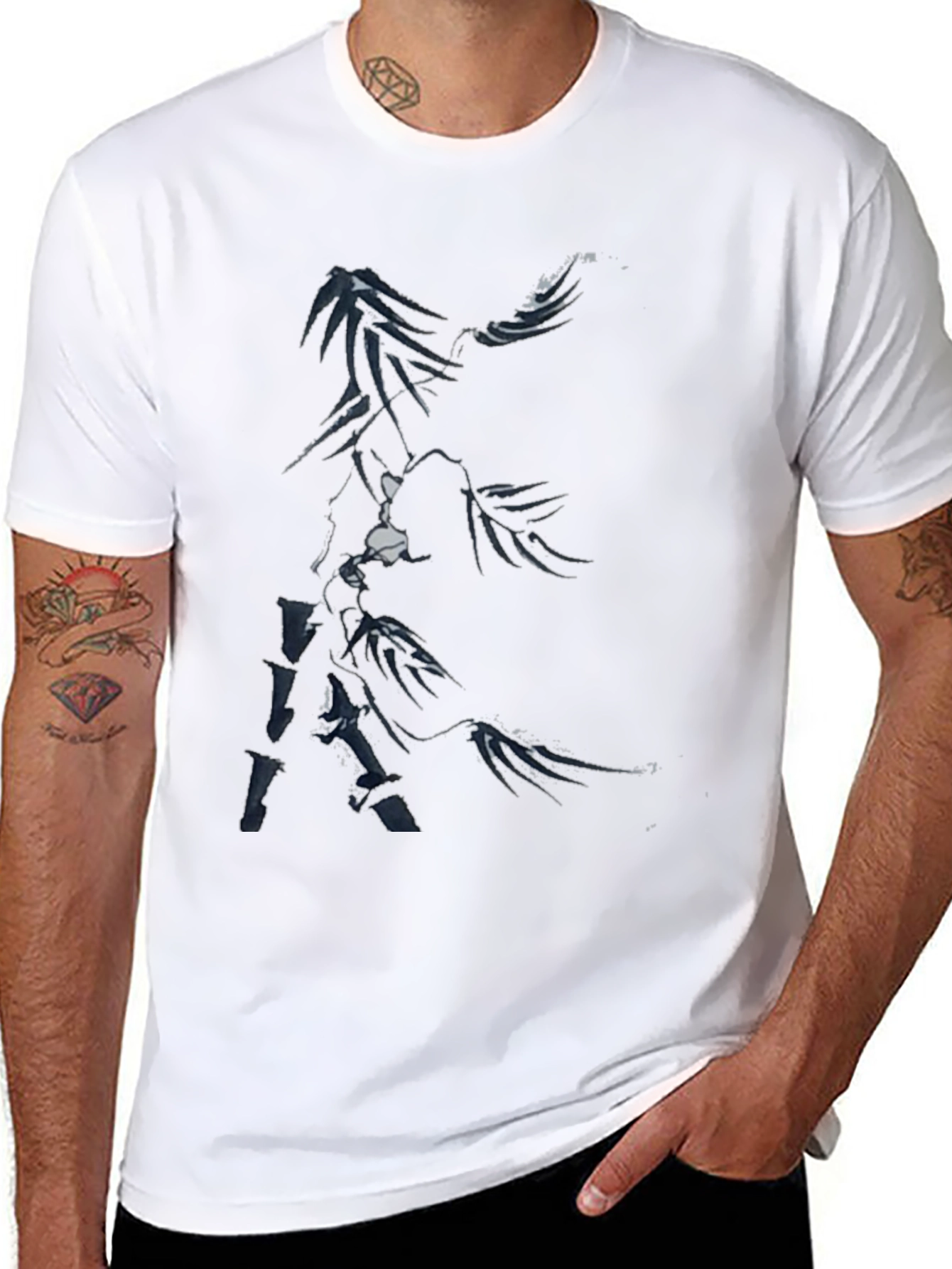 Abstract Black Graphic Tee for Men