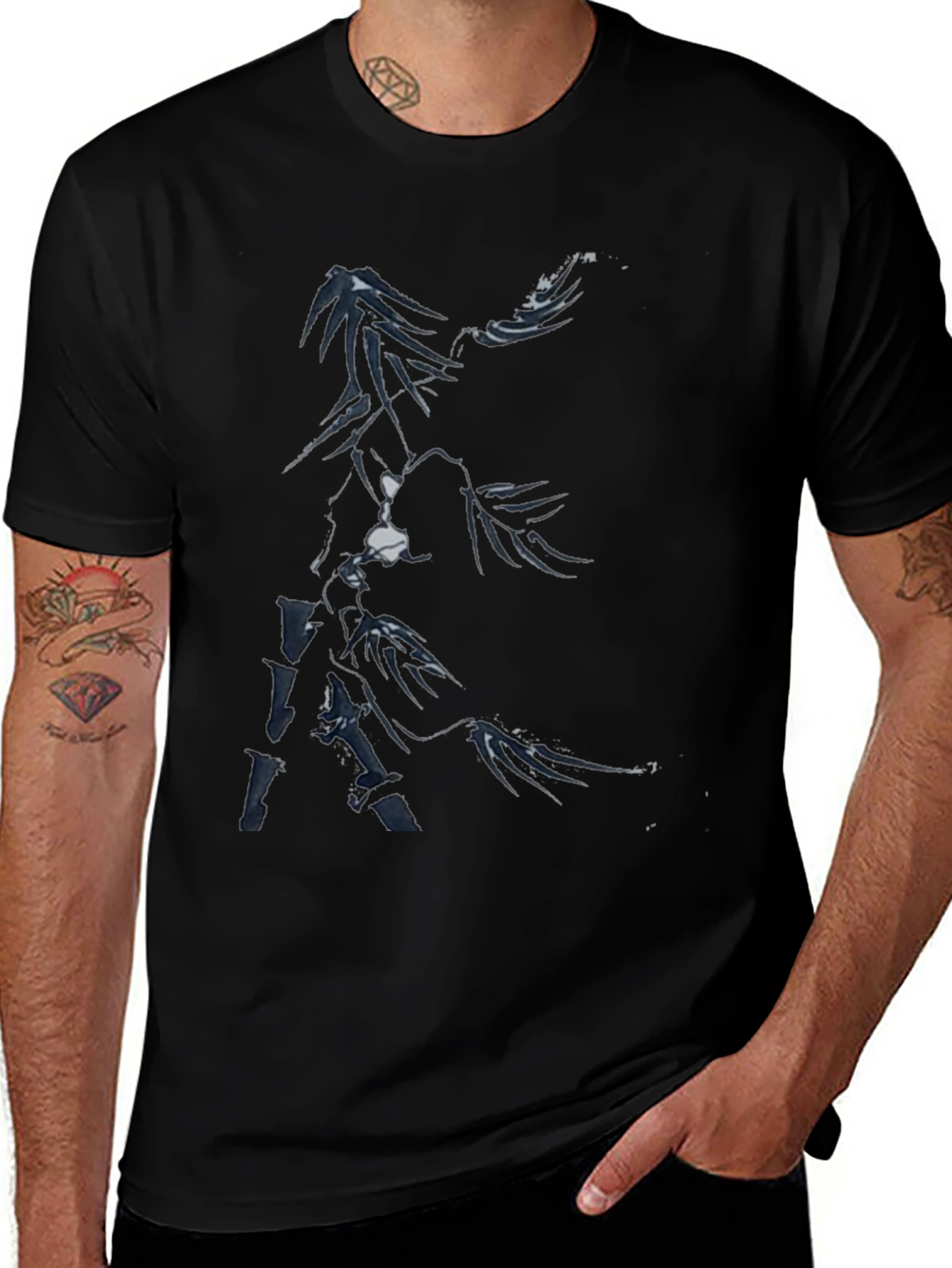 Abstract Black Graphic Tee for Men