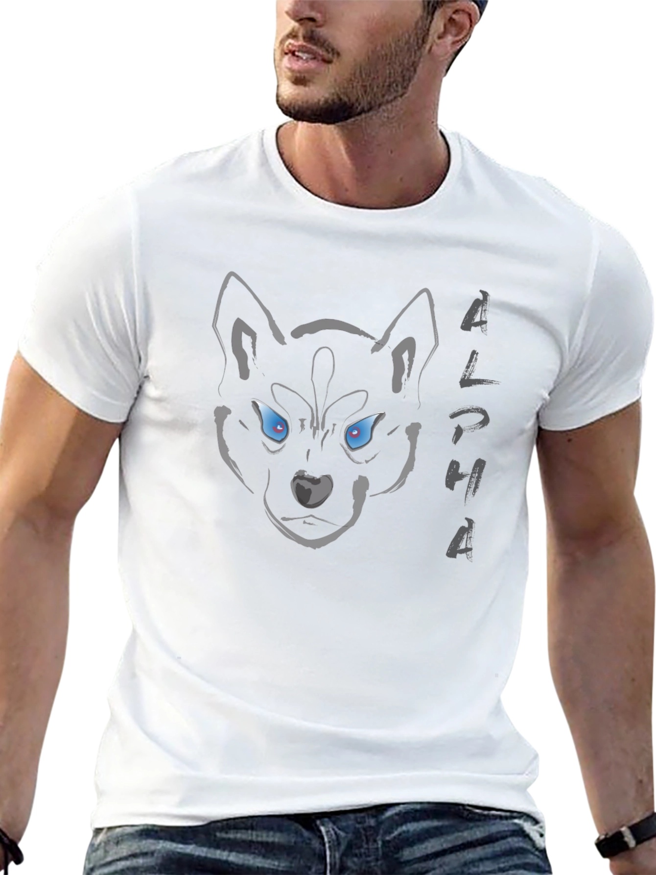 Alpha Wolf Graphic T-Shirt - Mens Black Tee