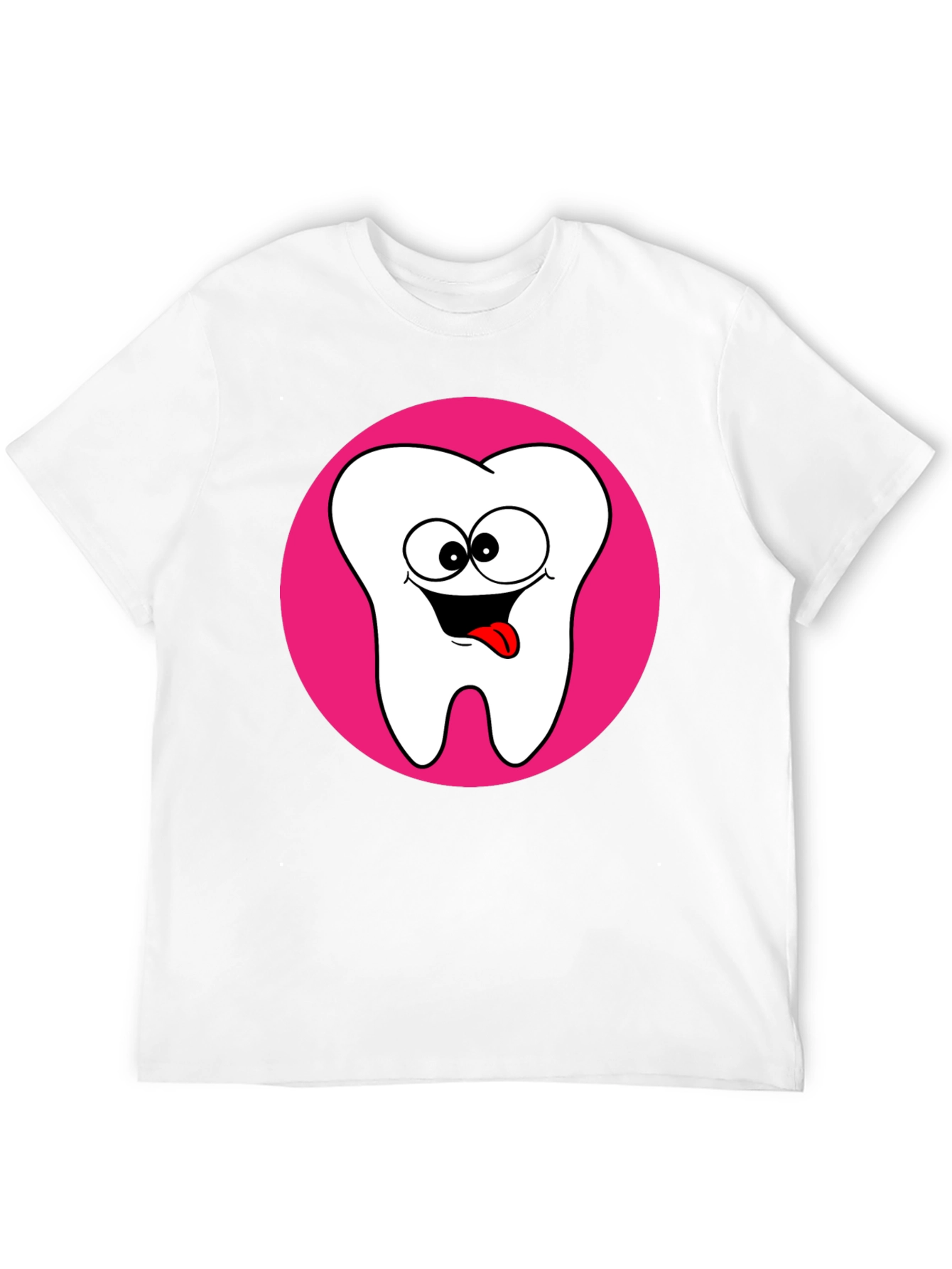 Funny Tooth Cartoon Graphic Black T-Shirt