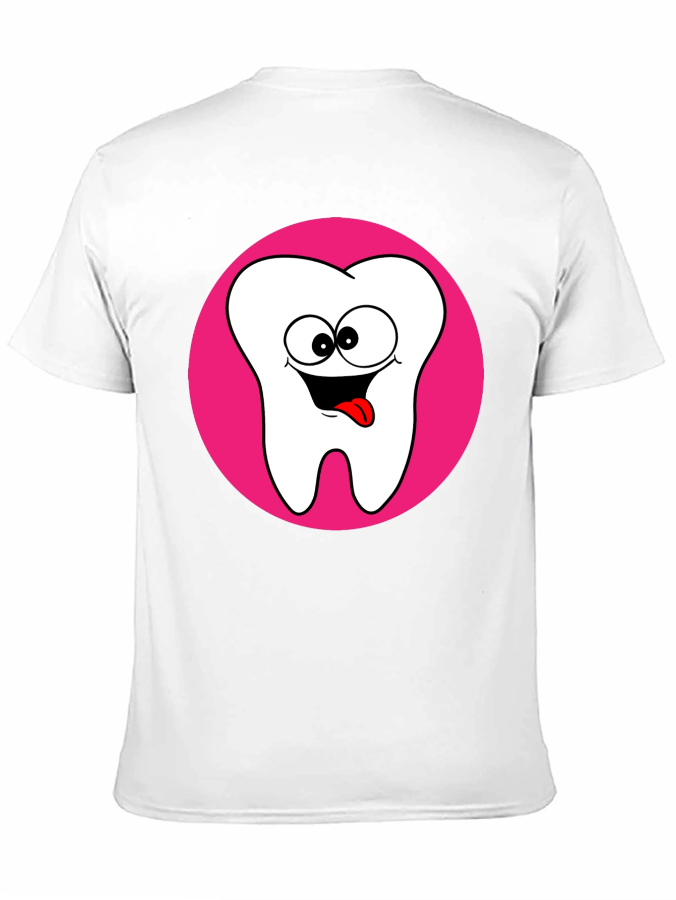 Funny Tooth Cartoon Graphic Black T-Shirt