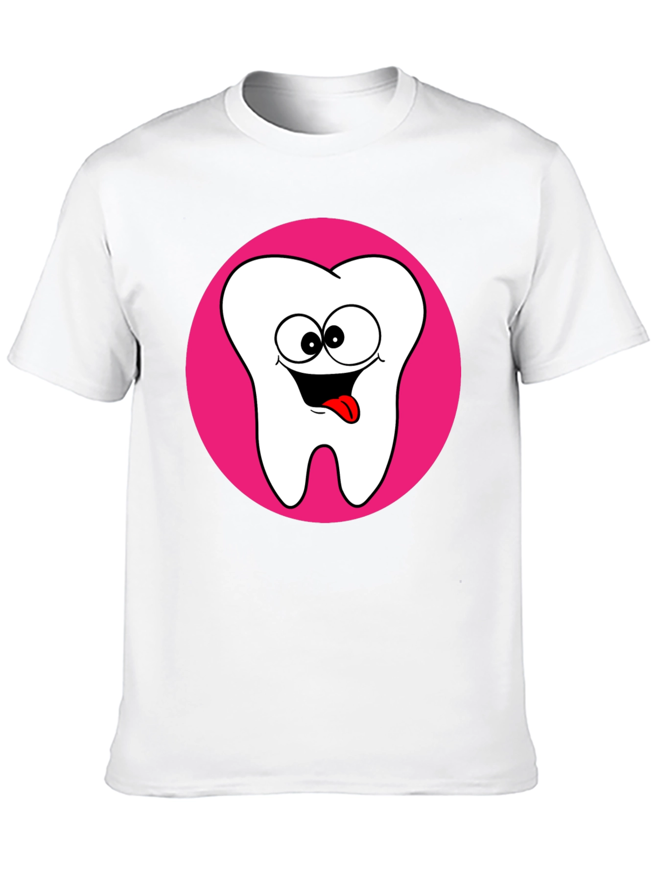 Funny Tooth Cartoon Graphic Black T-Shirt
