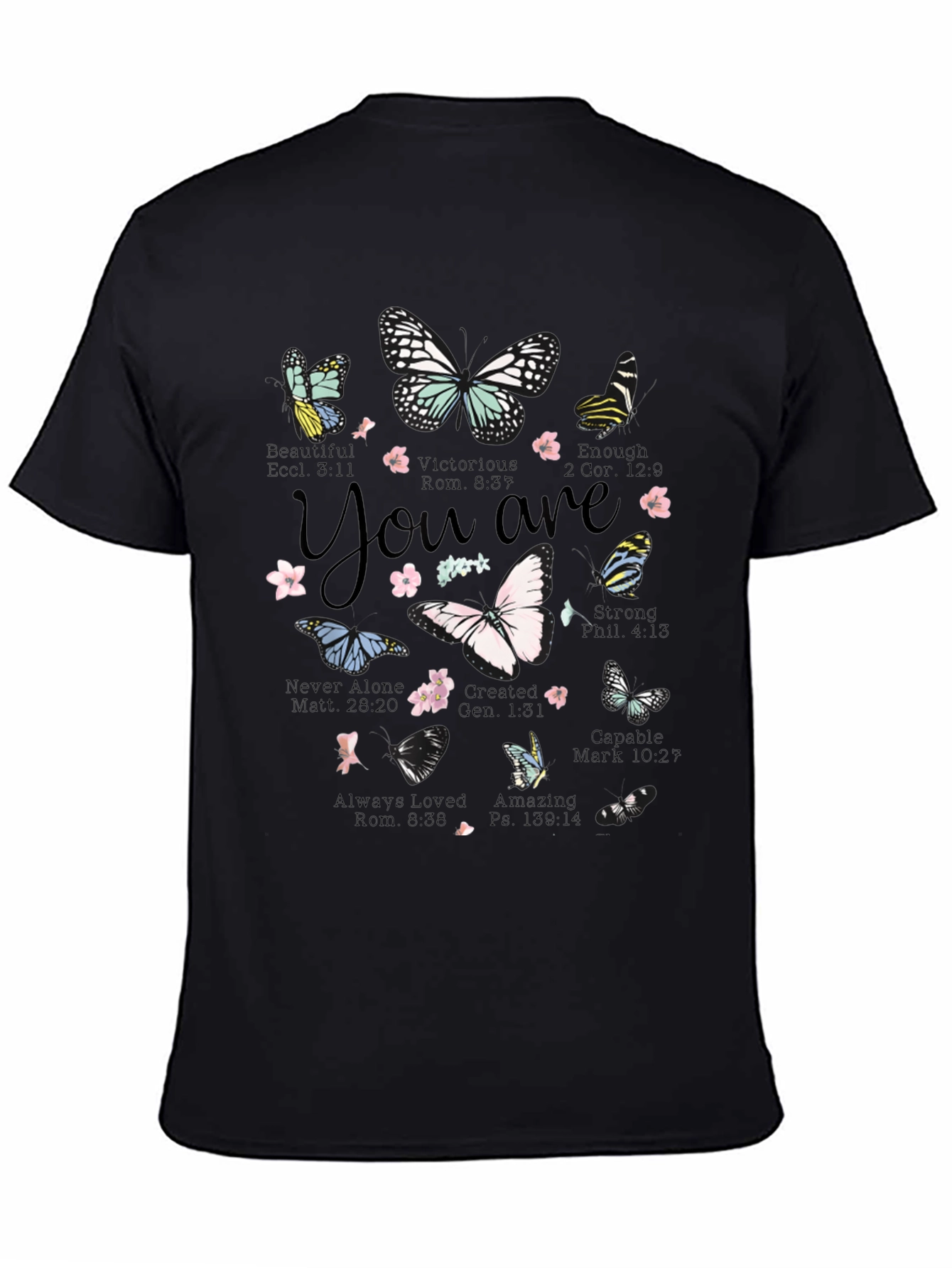 Butterfly Scripture Verse T-Shirt - Inspirational Design