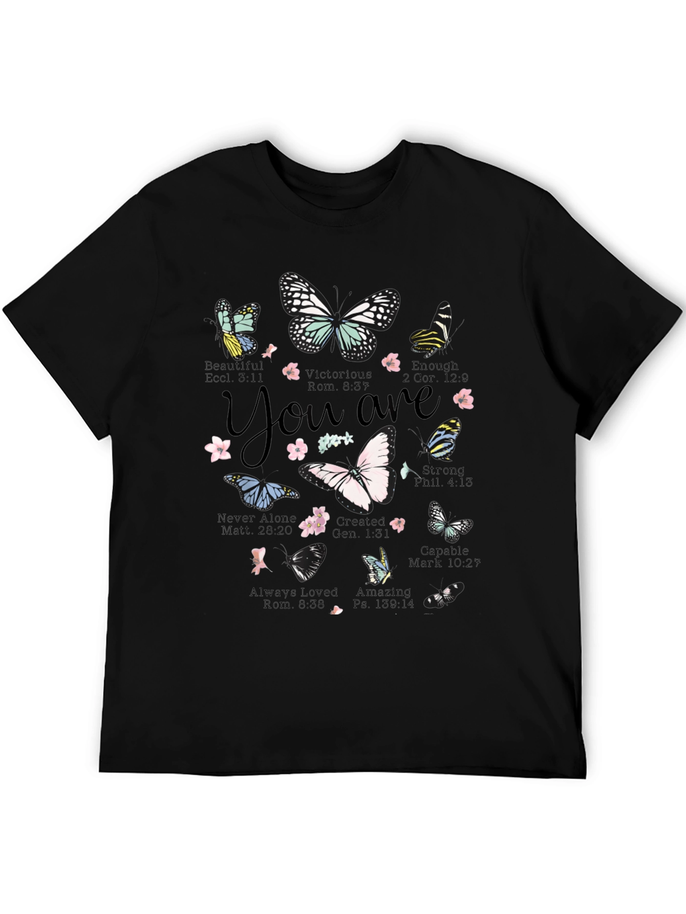 Butterfly Scripture Verse T-Shirt - Inspirational Design