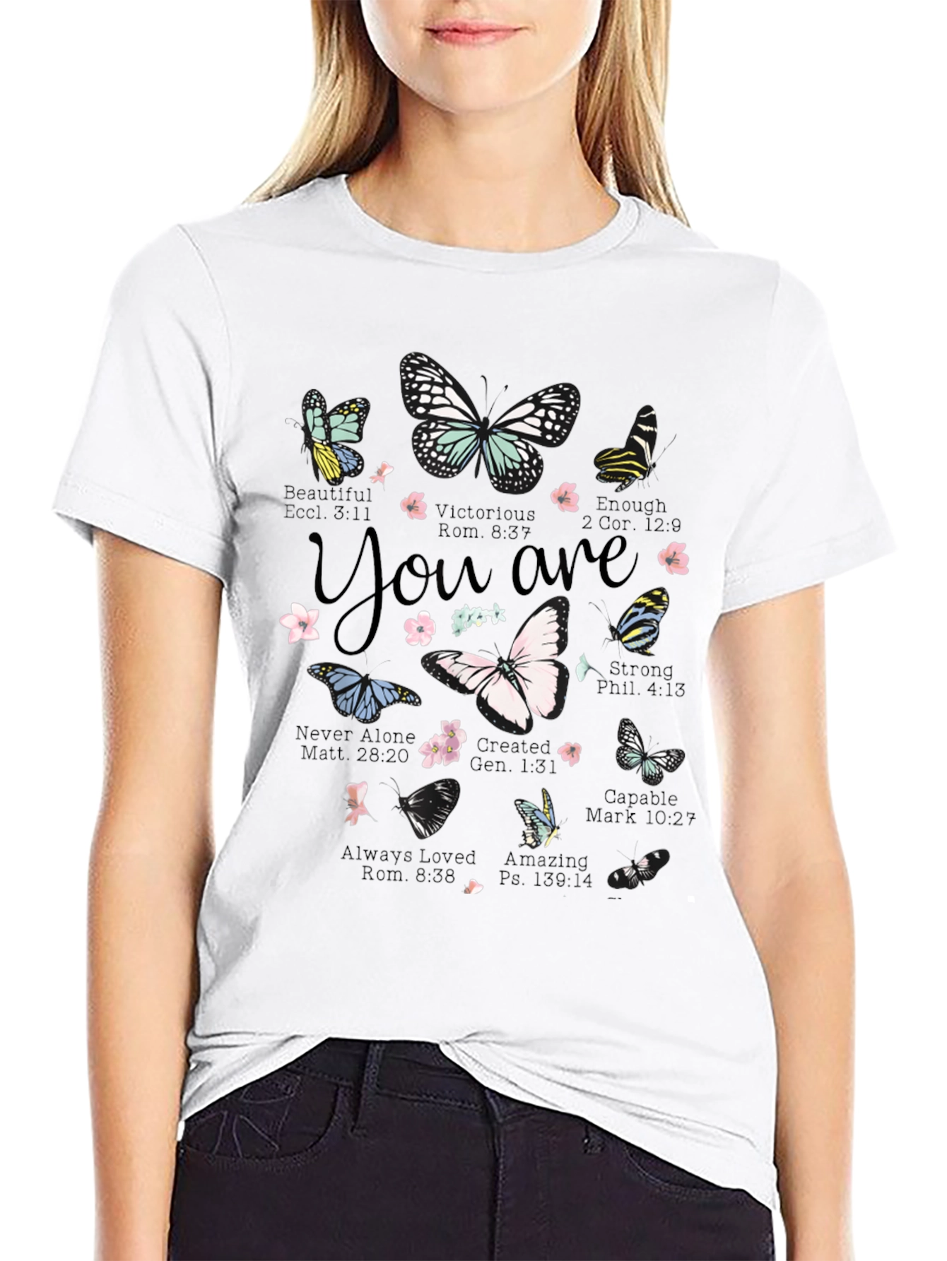 Butterfly Scripture Verse T-Shirt - Inspirational Design