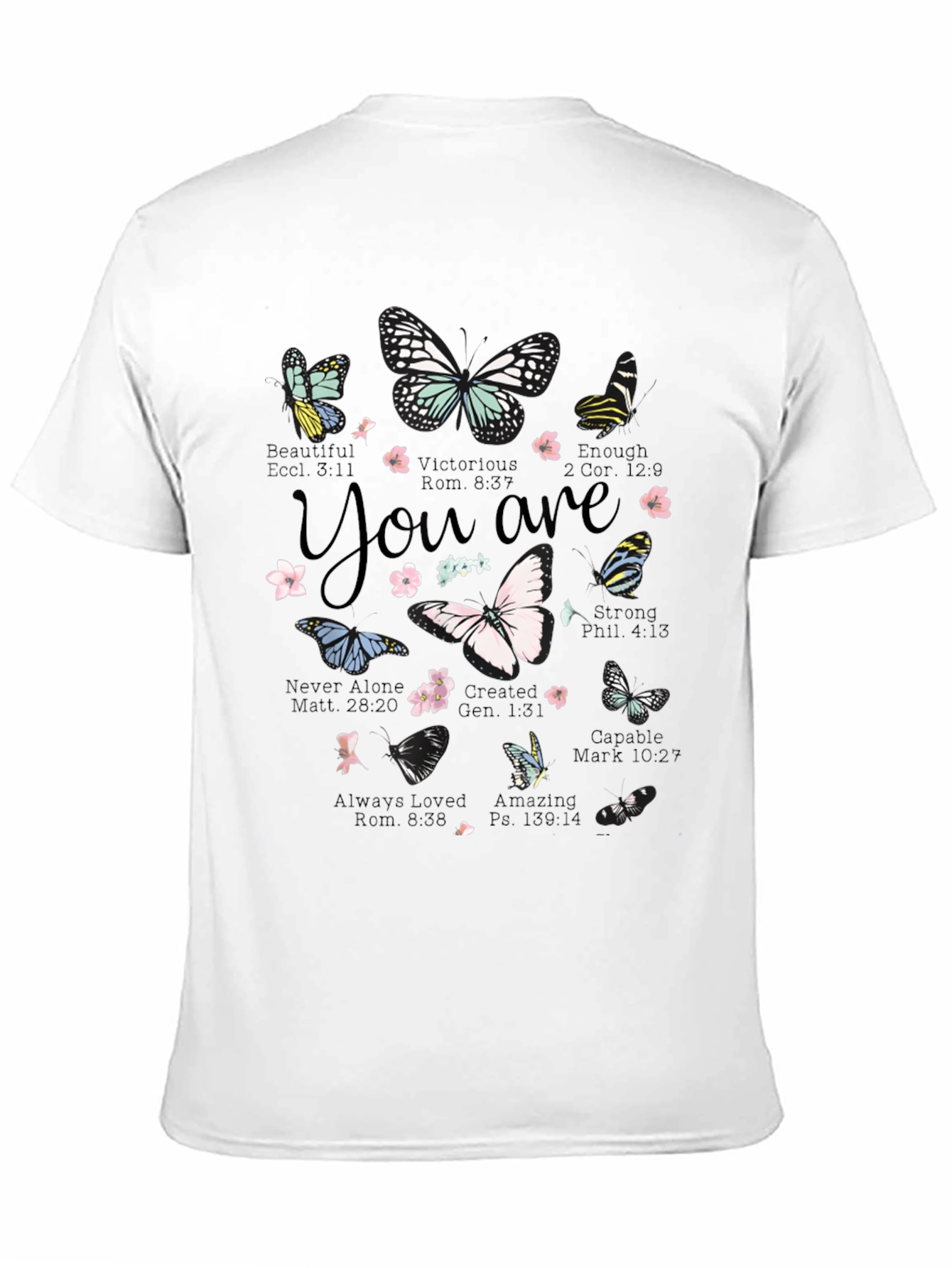 Butterfly Scripture Verse T-Shirt - Inspirational Design