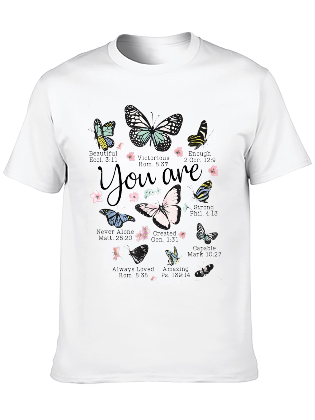 Butterfly Scripture Verse T-Shirt - Inspirational Design