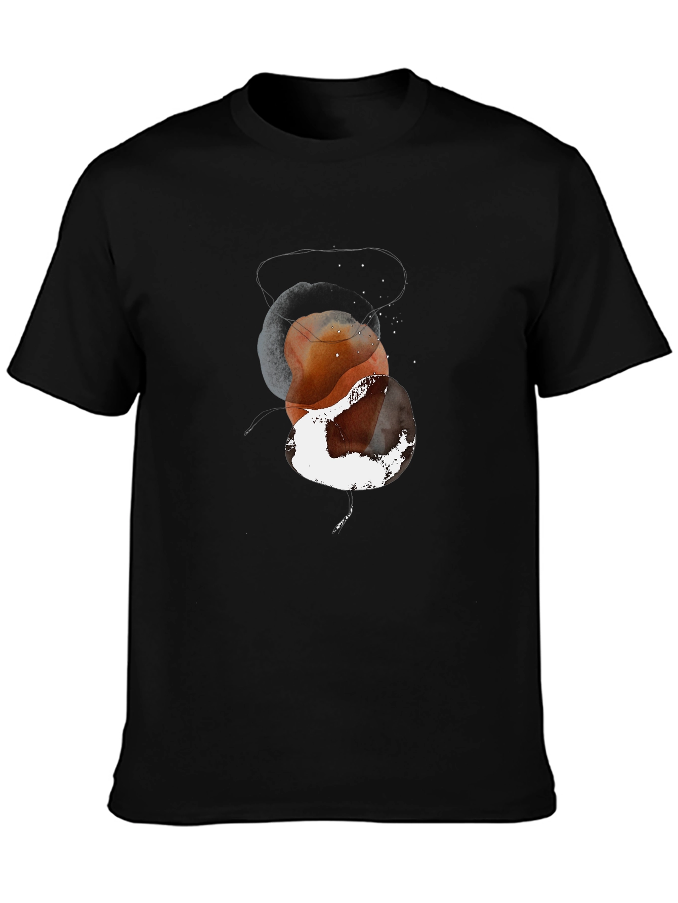 Abstract Earthy Tone Graphic Tee - Modern Art T-Shirt