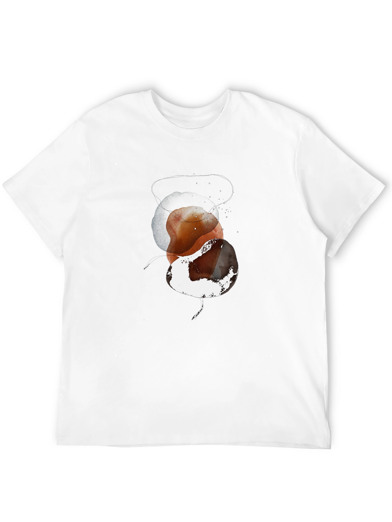 Abstract Earthy Tone Graphic Tee - Modern Art T-Shirt