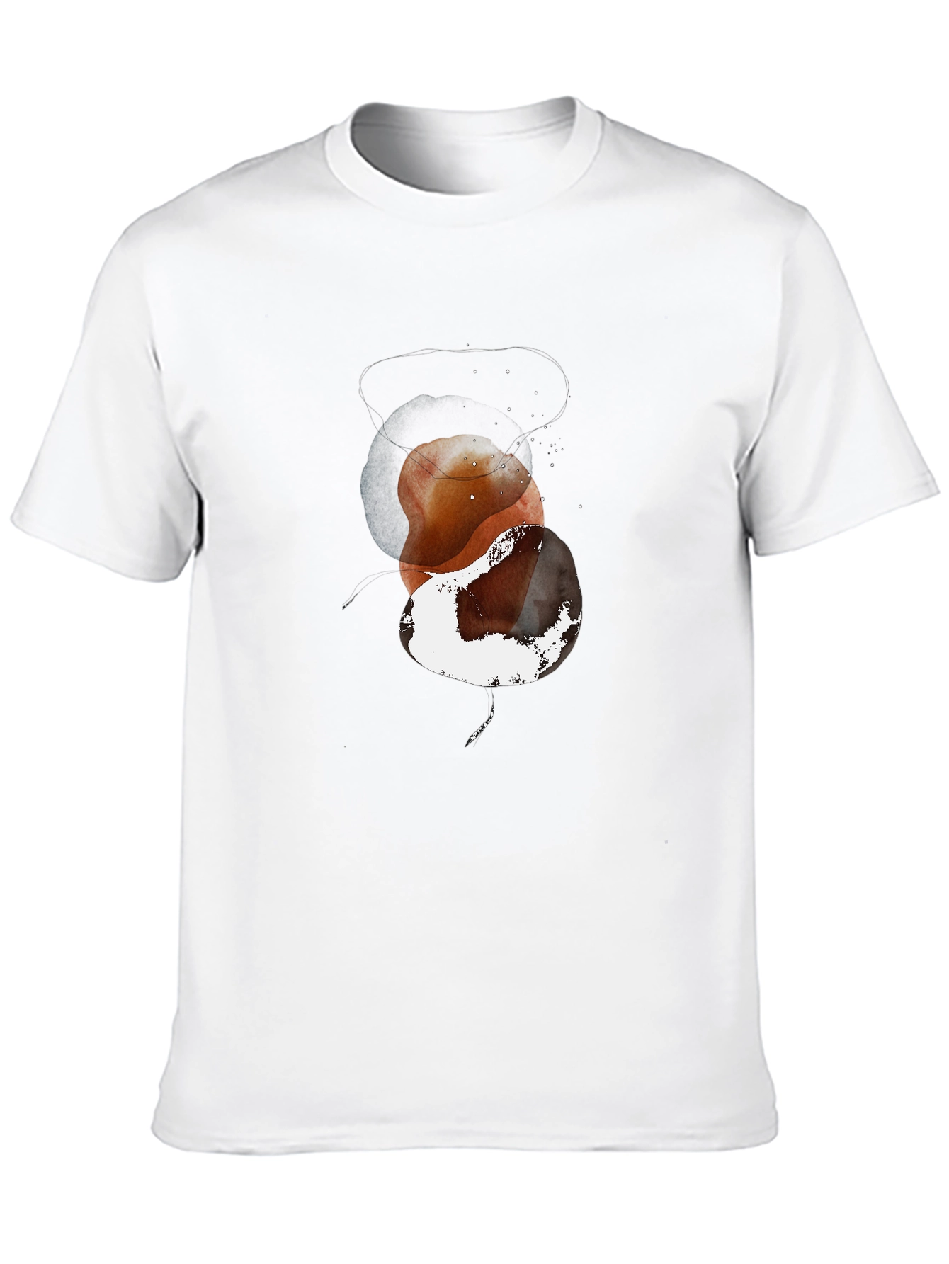 Abstract Earthy Tone Graphic Tee - Modern Art T-Shirt