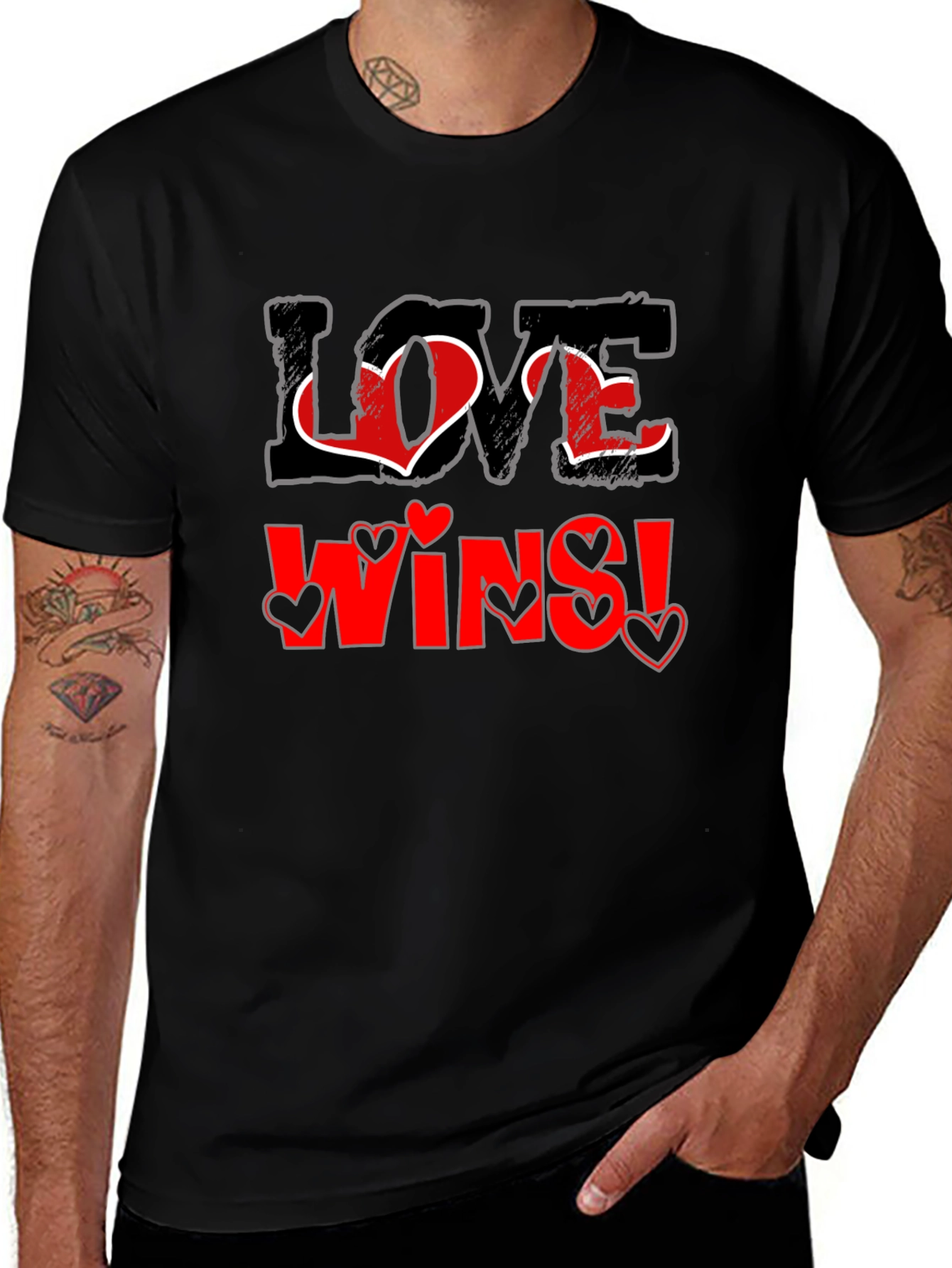Love Wins Graphic Tee - Black