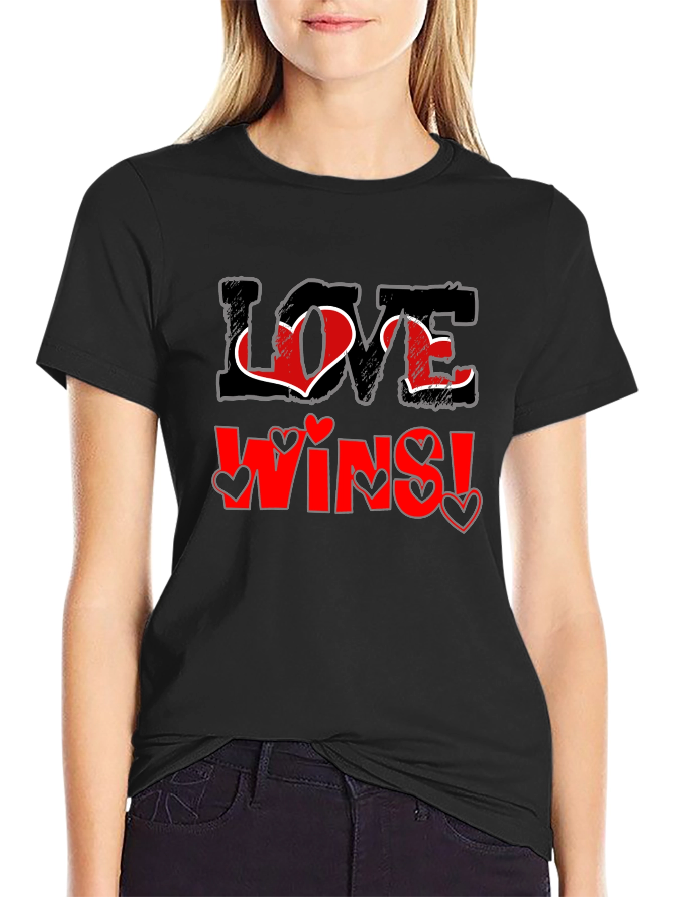 Love Wins Graphic Tee - Black