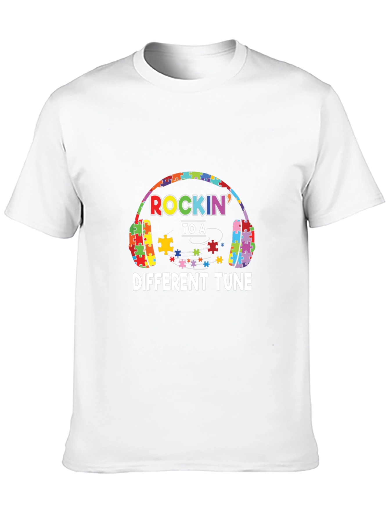 Autism Awareness Puzzle Headphones T-Shirt