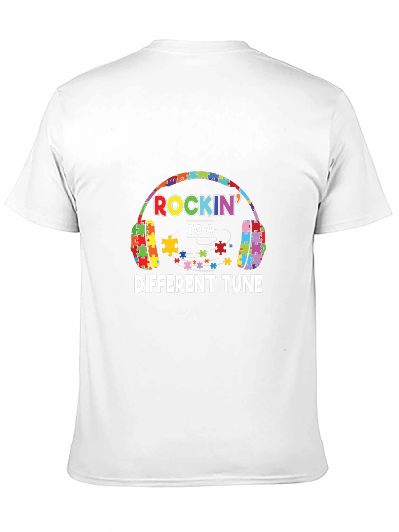 Autism Awareness Puzzle Headphones T-Shirt