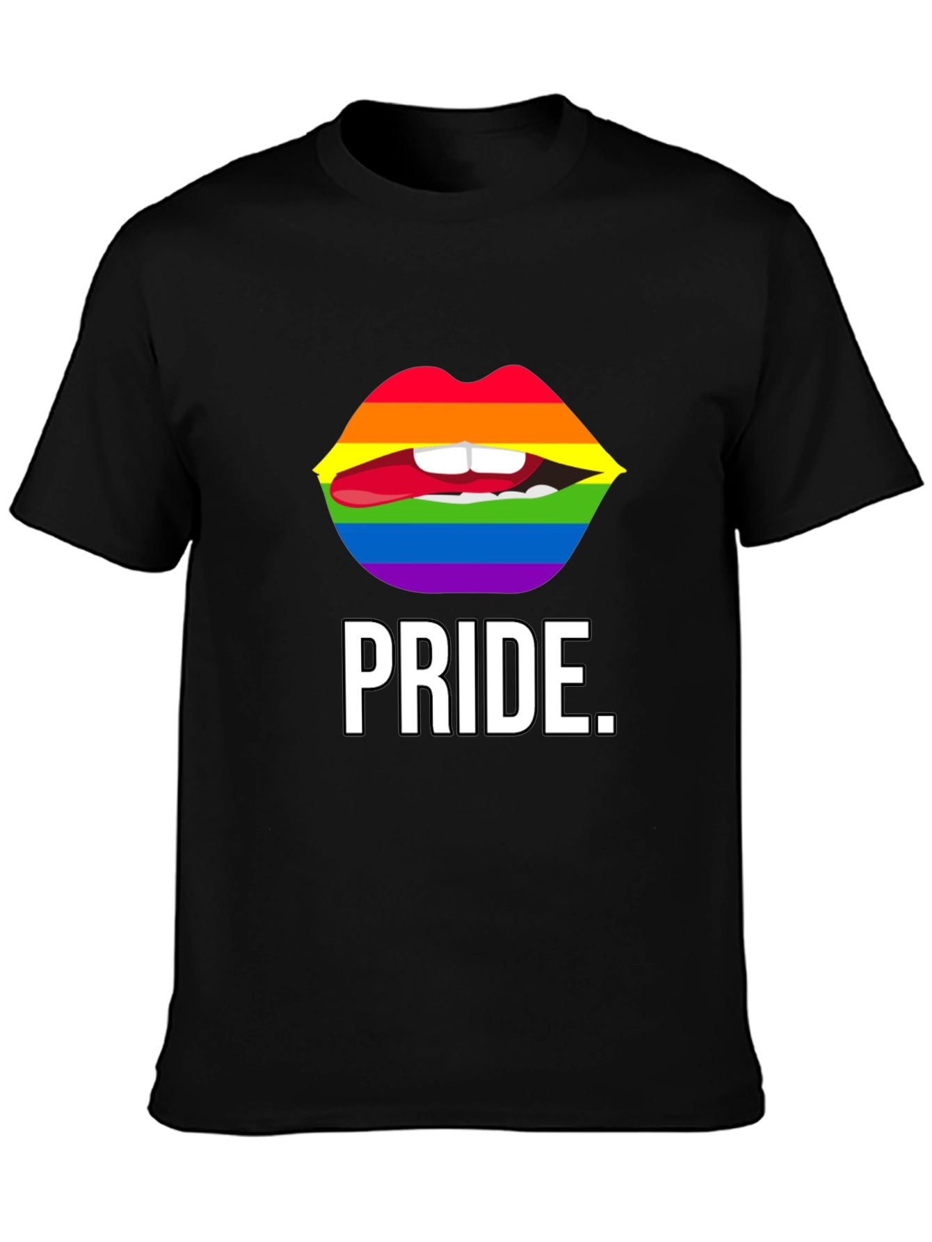 Pride Lips Graphic Tee - Unisex Black T-Shirt
