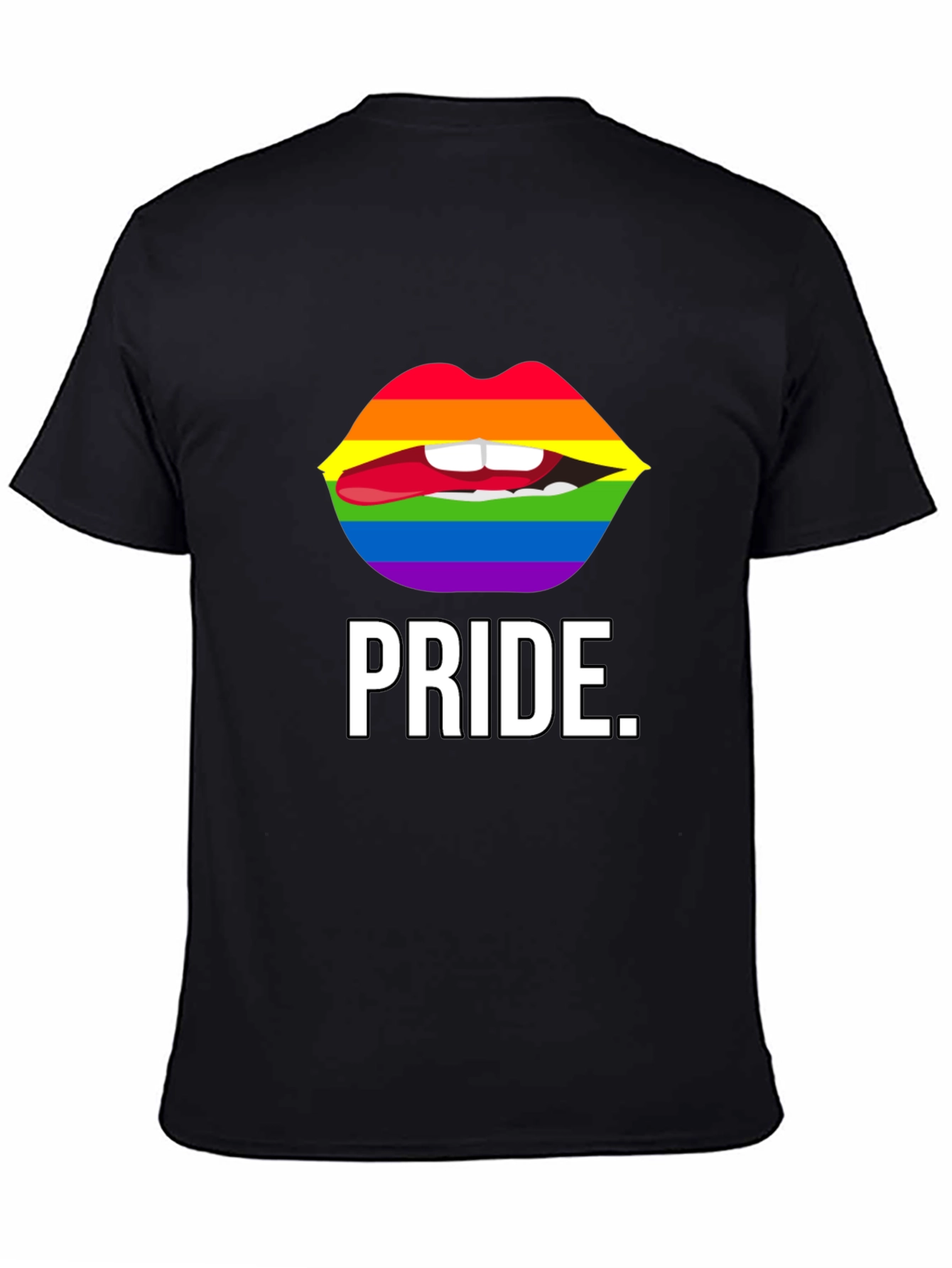 Pride Lips Graphic Tee - Unisex Black T-Shirt