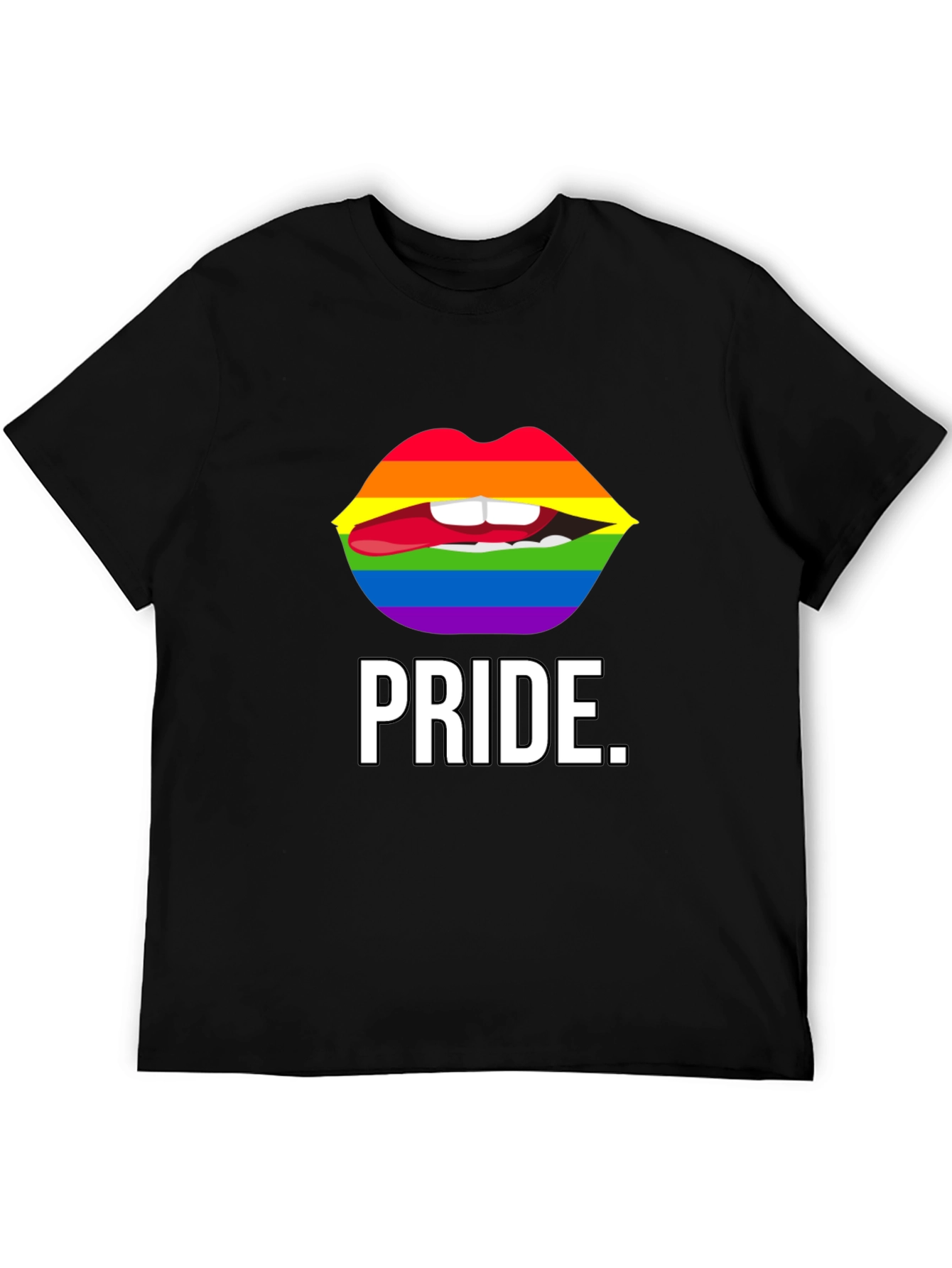 Pride Lips Graphic Tee - Unisex Black T-Shirt