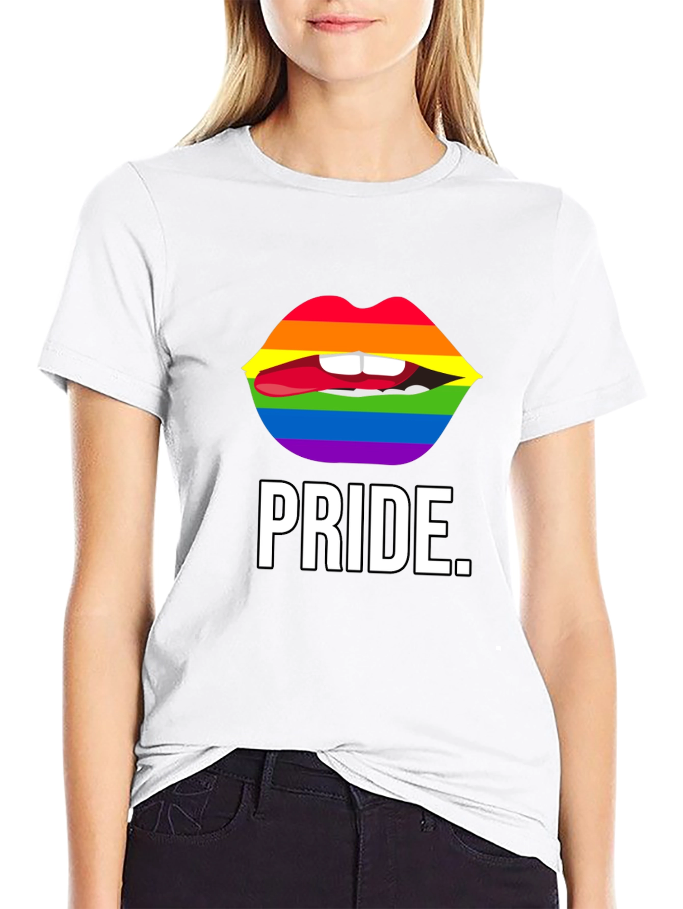 Pride Lips Graphic Tee - Unisex Black T-Shirt