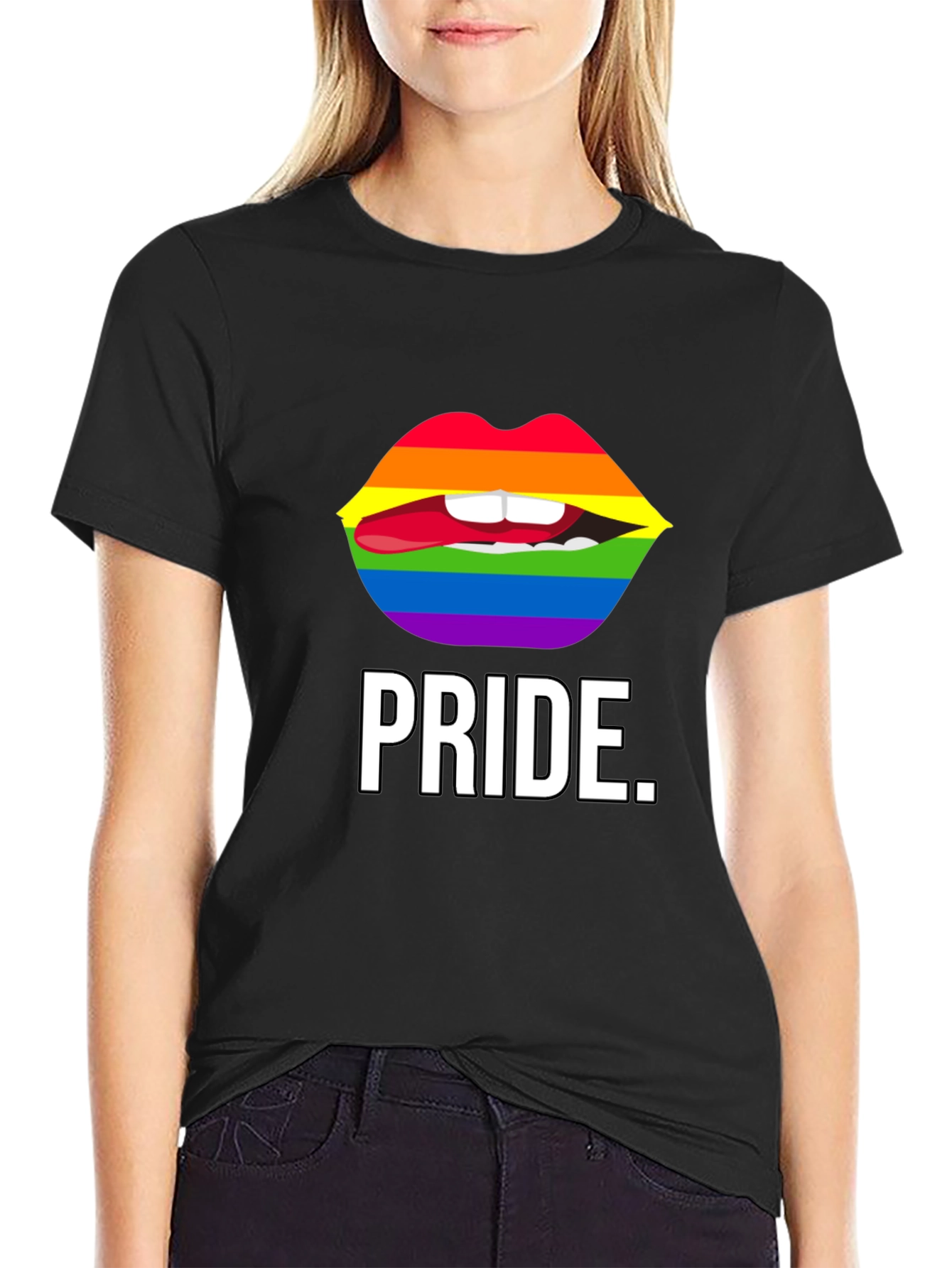 Pride Lips Graphic Tee - Unisex Black T-Shirt