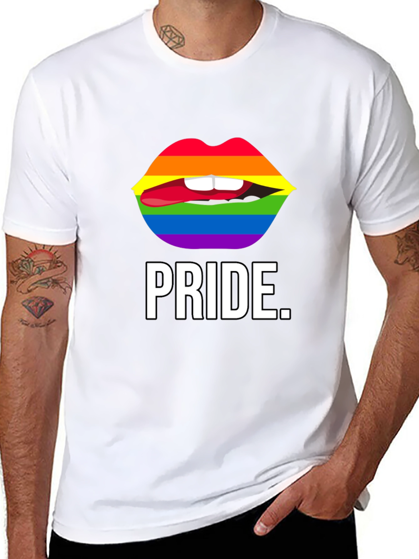 Pride Lips Graphic Tee - Unisex Black T-Shirt