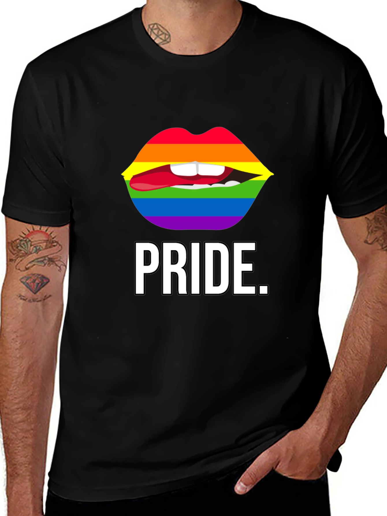 Pride Lips Graphic Tee - Unisex Black T-Shirt