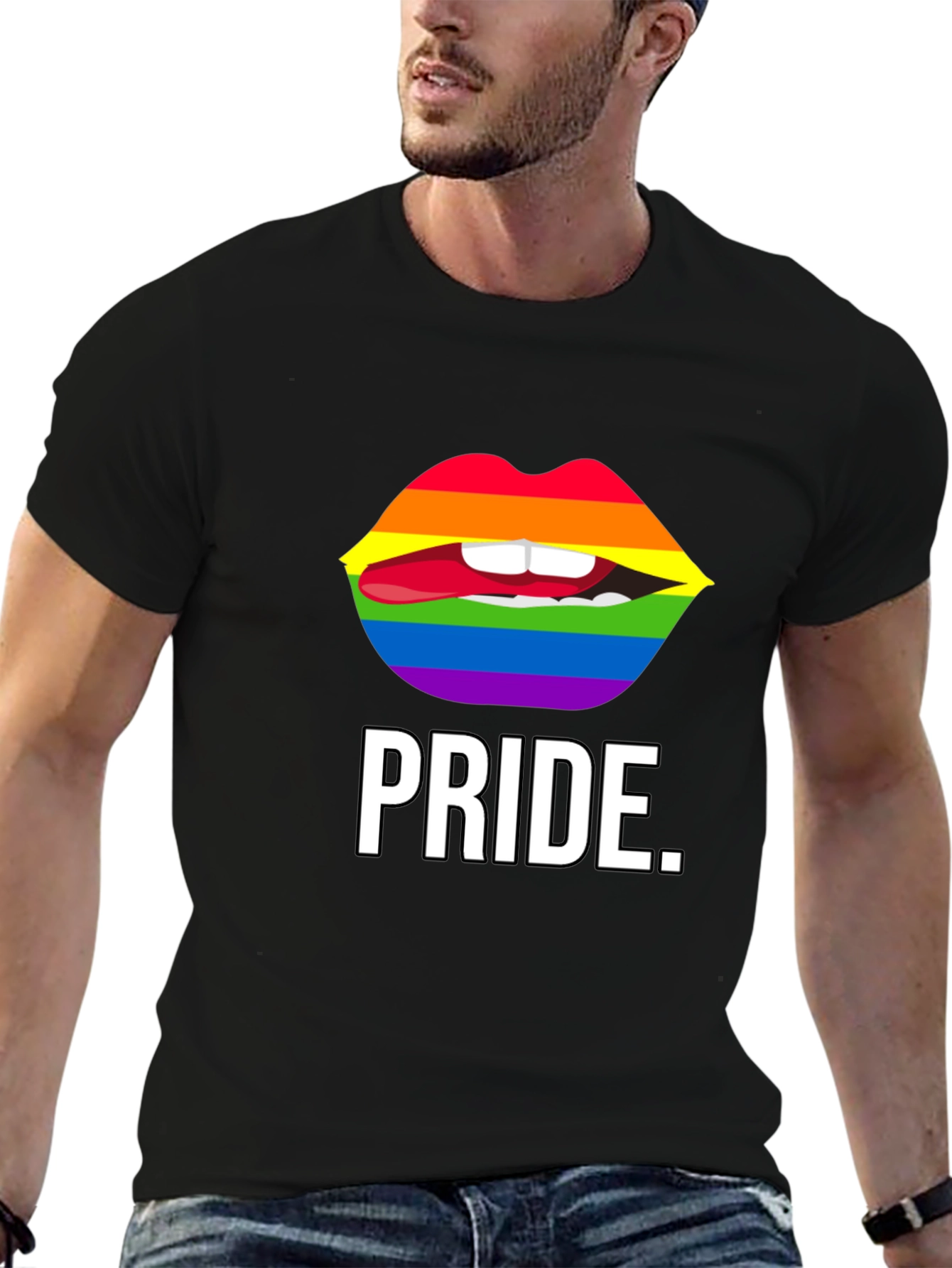 Pride Lips Graphic Tee - Unisex Black T-Shirt