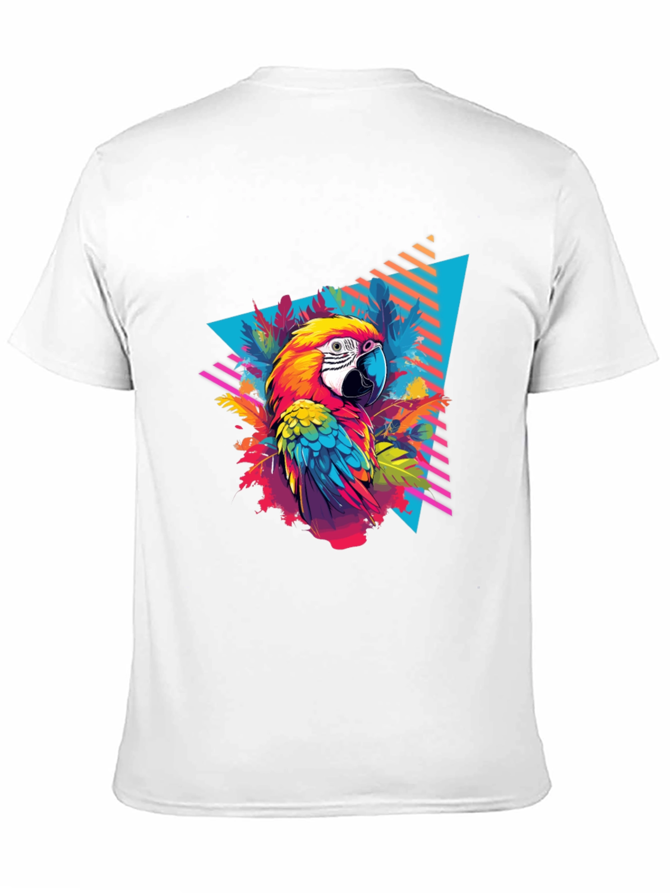Tropical Parrot Graphic Black T-Shirt
