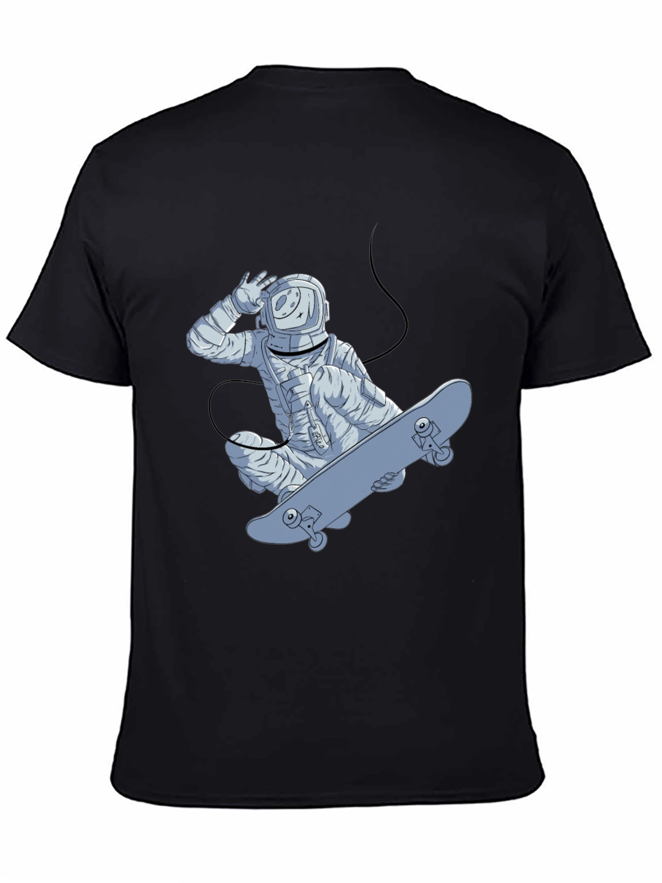 Astronaut Skateboarder Graphic Tee - Black