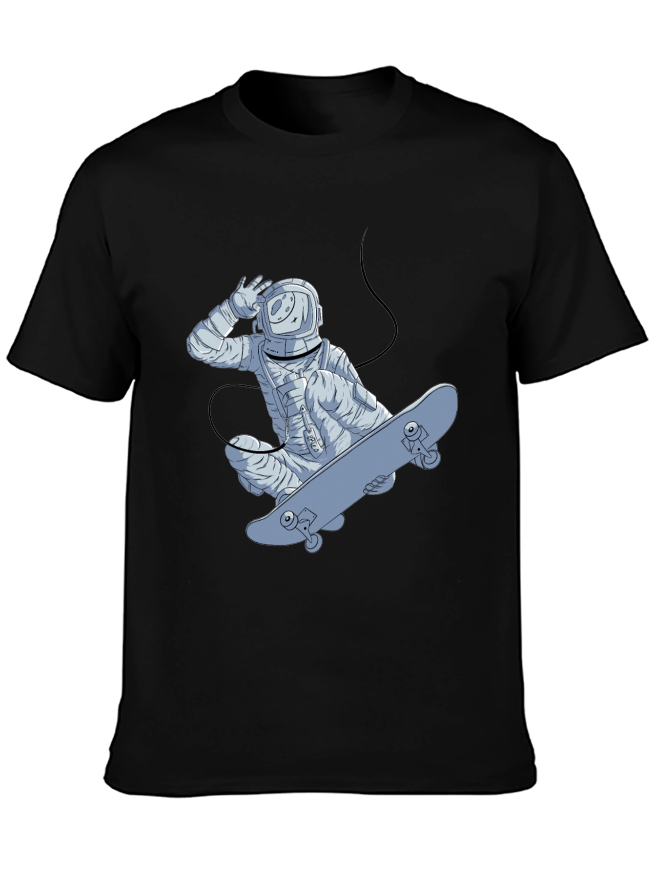 Astronaut Skateboarder Graphic Tee - Black