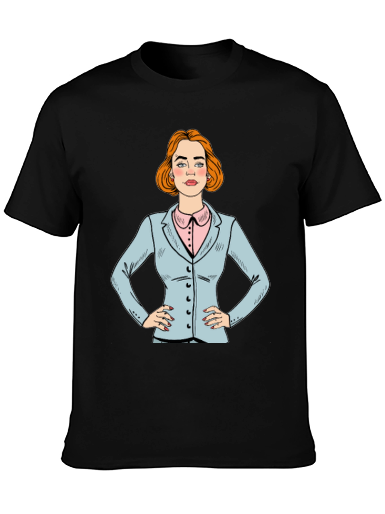 Pop Art Businesswoman T-Shirt - Black