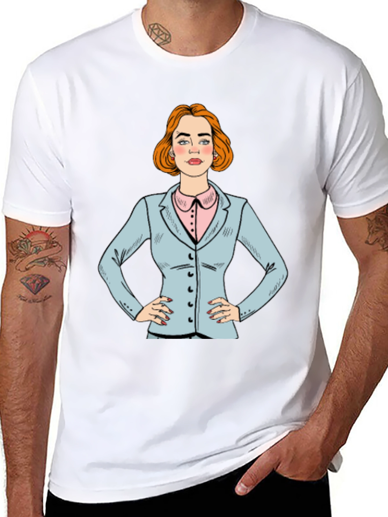 Pop Art Businesswoman T-Shirt - Black