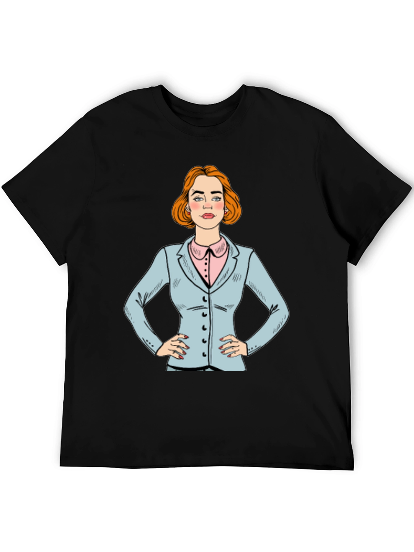 Pop Art Businesswoman T-Shirt - Black
