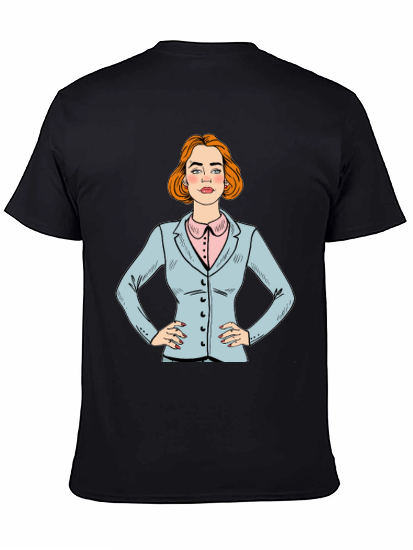 Pop Art Businesswoman T-Shirt - Black