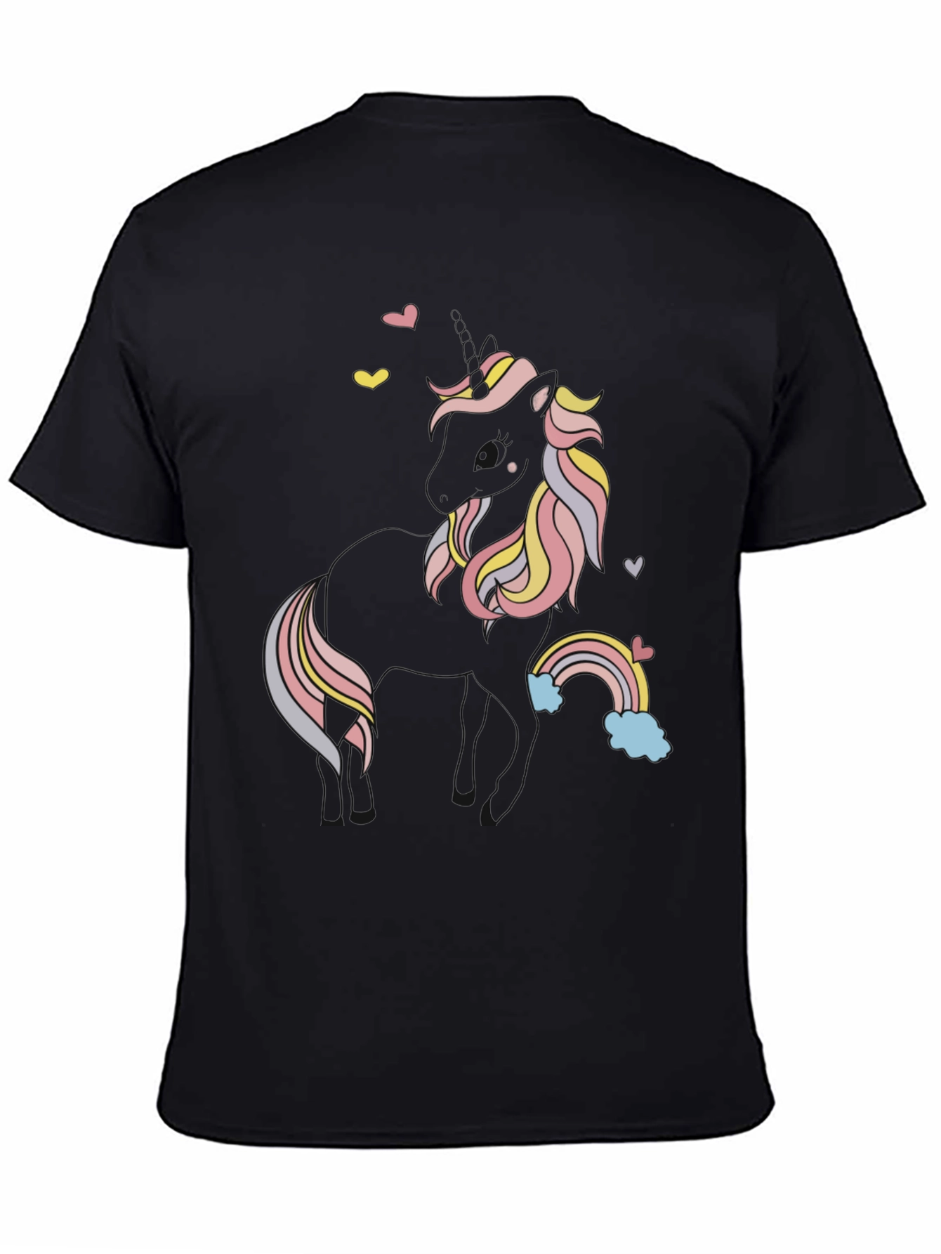 Unicorn Graphic Black Tee Shirt