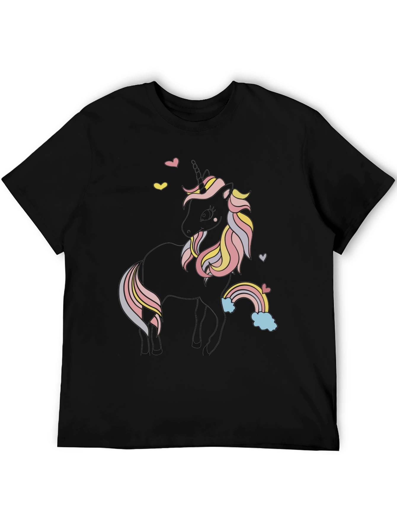 Unicorn Graphic Black Tee Shirt