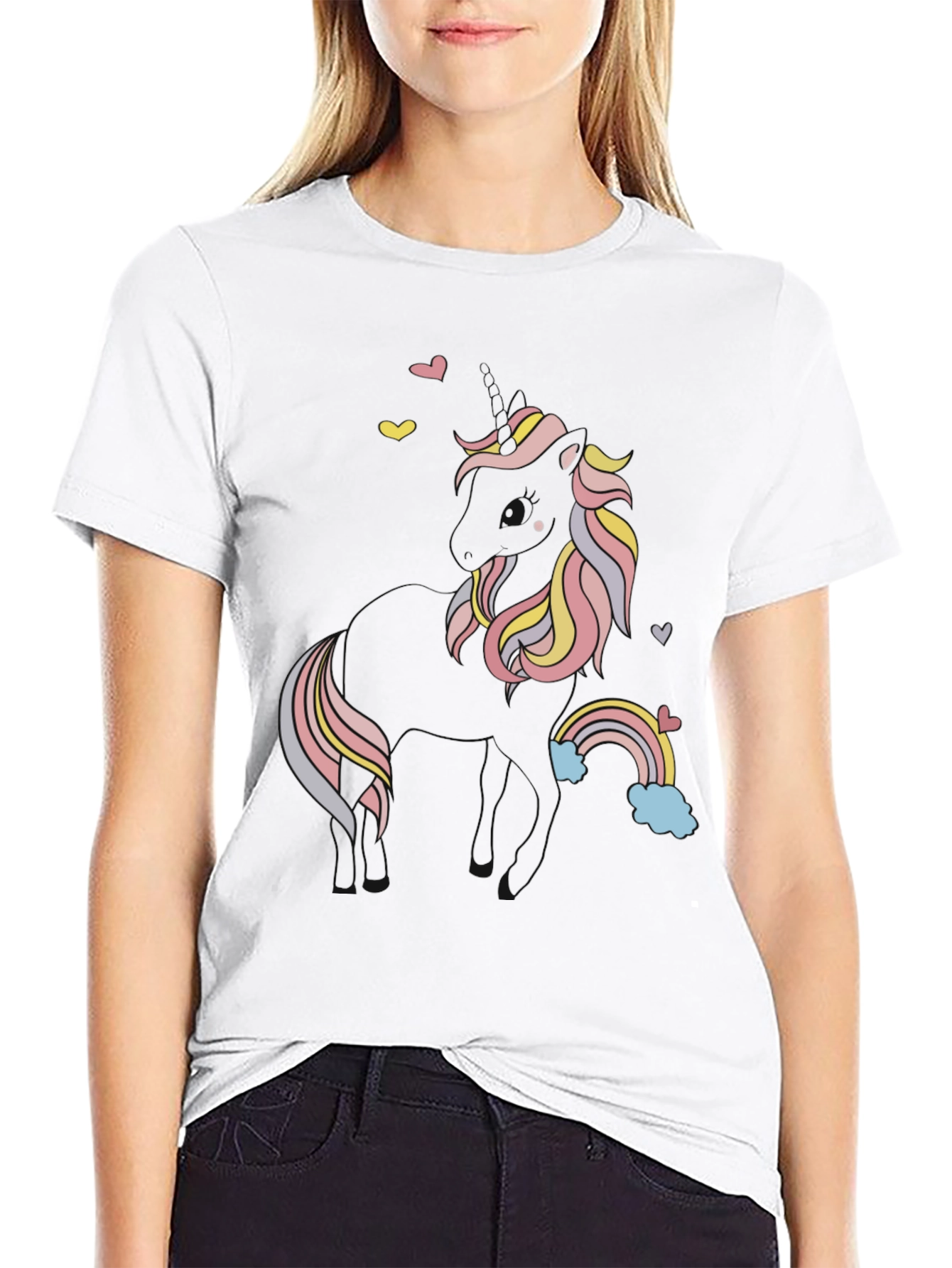 Unicorn Graphic Black Tee Shirt