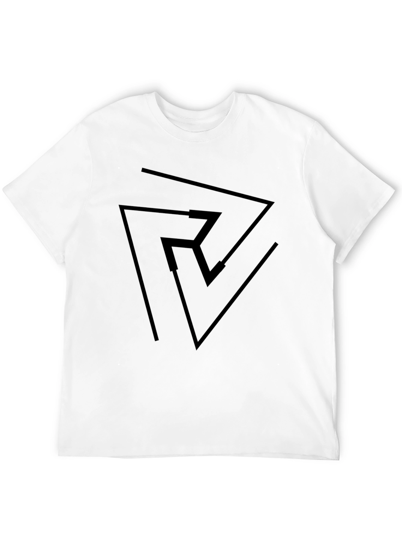 Geometric Design Black Tee