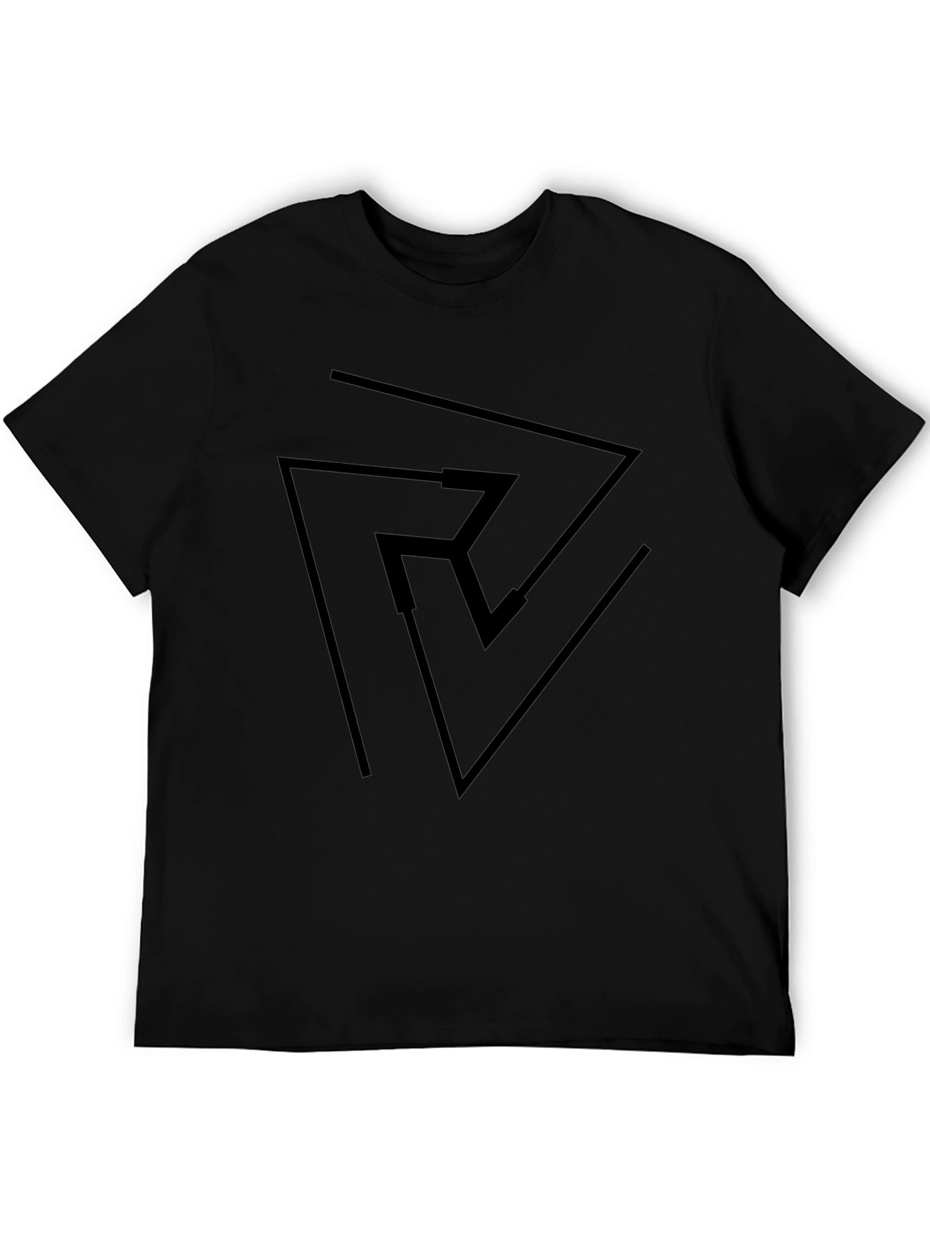 Geometric Design Black Tee