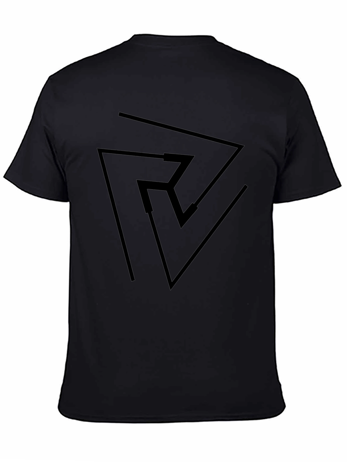 Geometric Design Black Tee