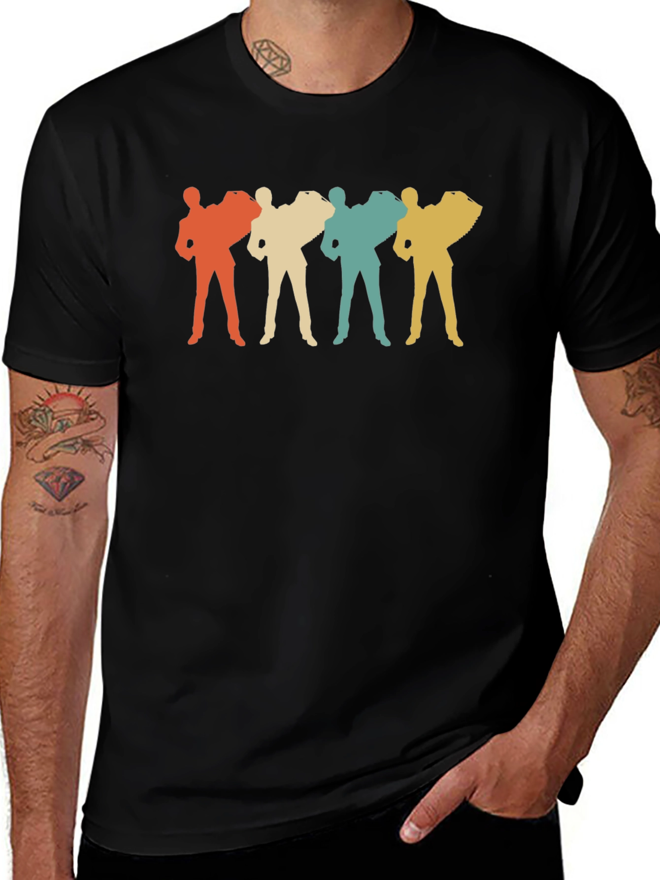 Retro Accordion Player T-Shirt