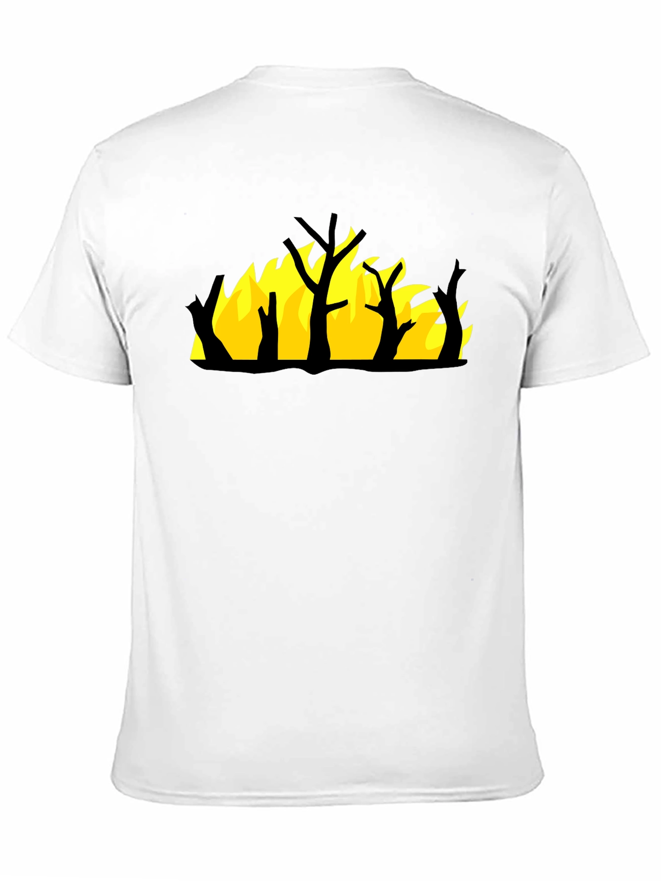 Burning Tree Graphic Tee - Black Cotton Shirt