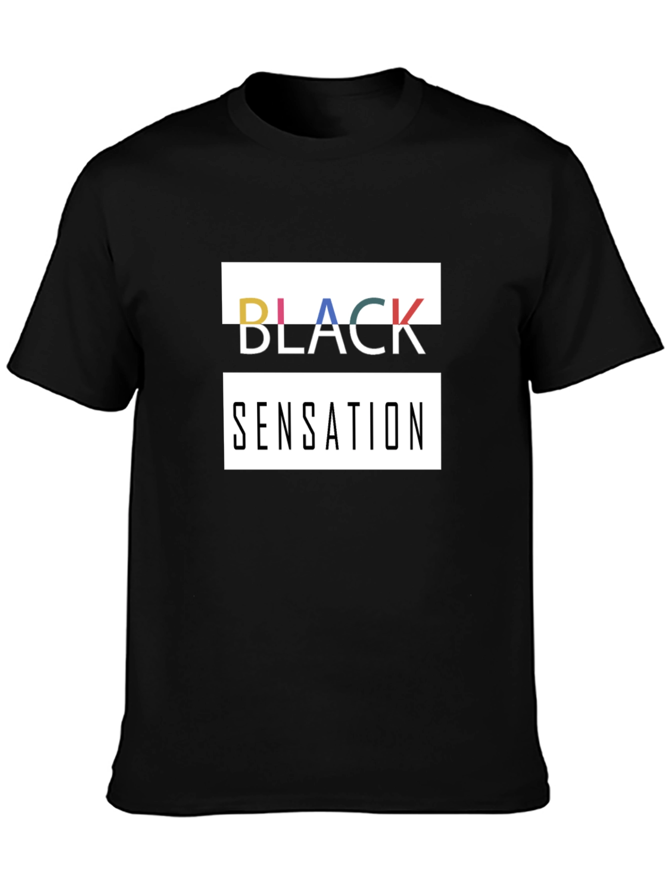 Black Sensation Graphic Print Tee - Modern Style