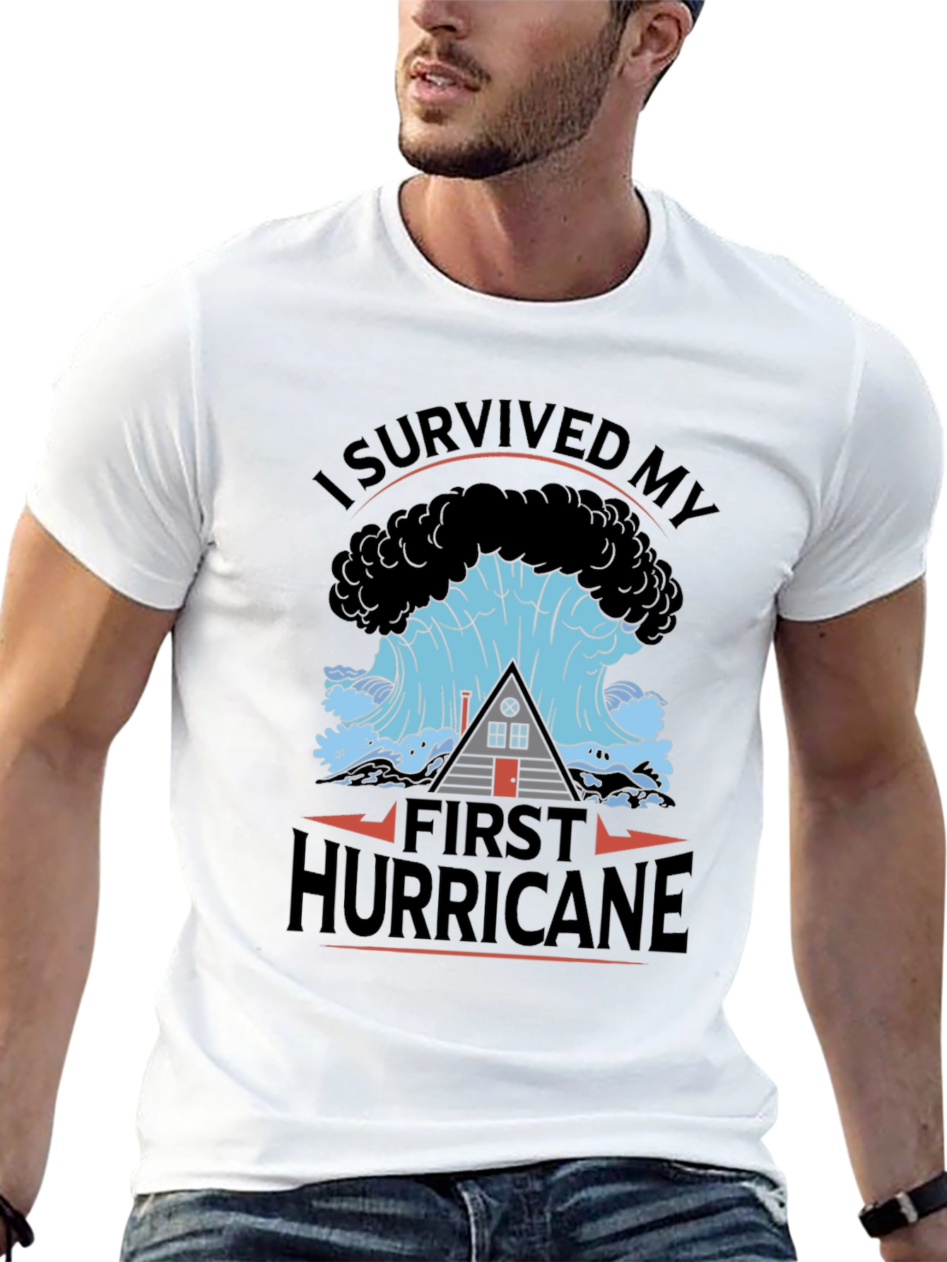 I Survived My First Hurricane Black T-Shirt