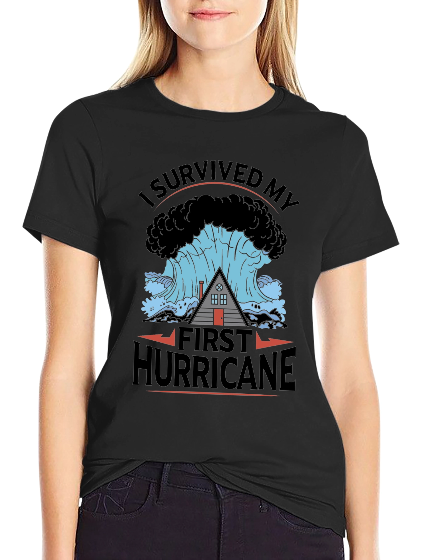 I Survived My First Hurricane Black T-Shirt